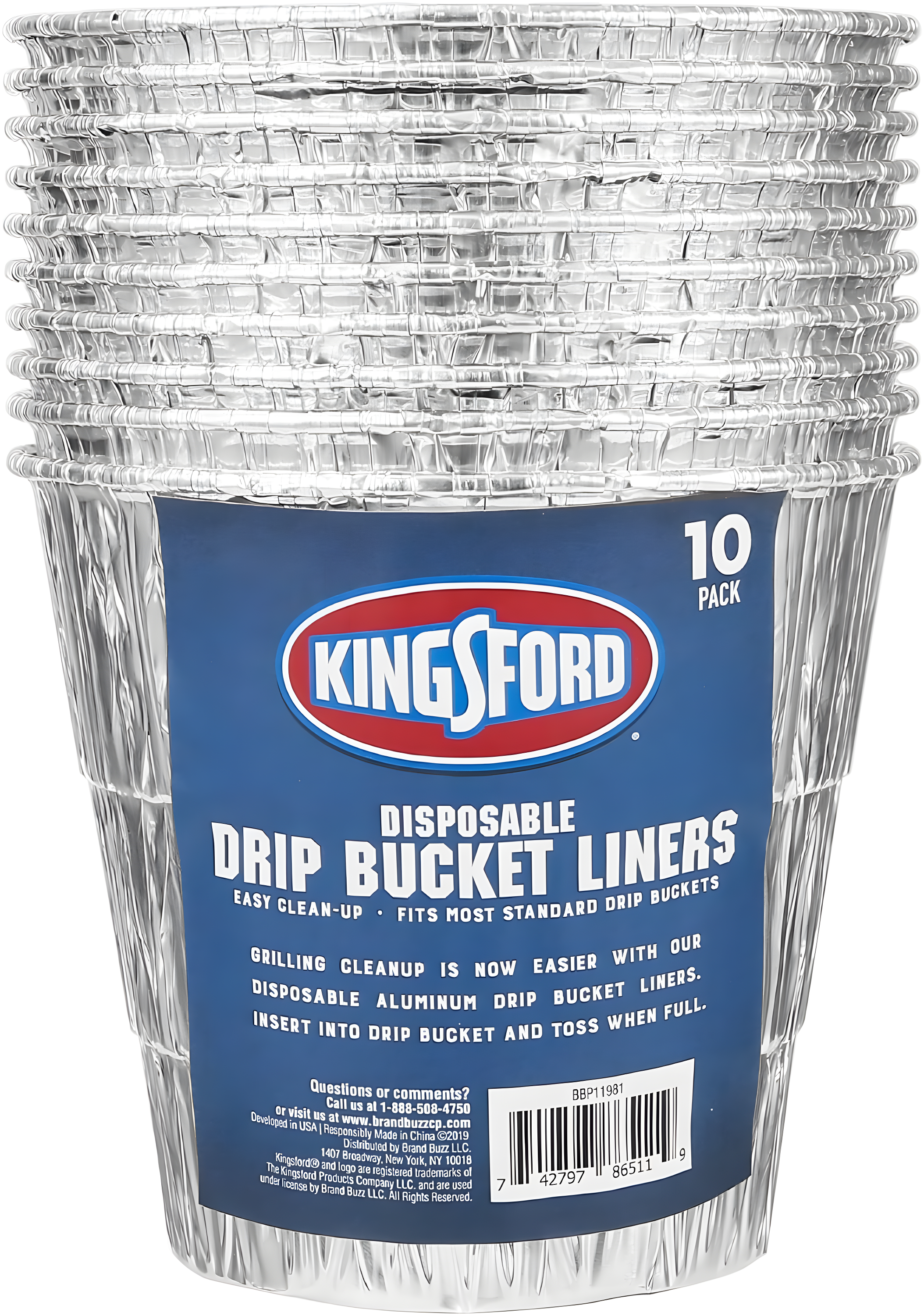 Kingsford Drip Pans 10 -Pack 4.92-in x 4.92-in W Disposable Aluminum Grill Drip pan