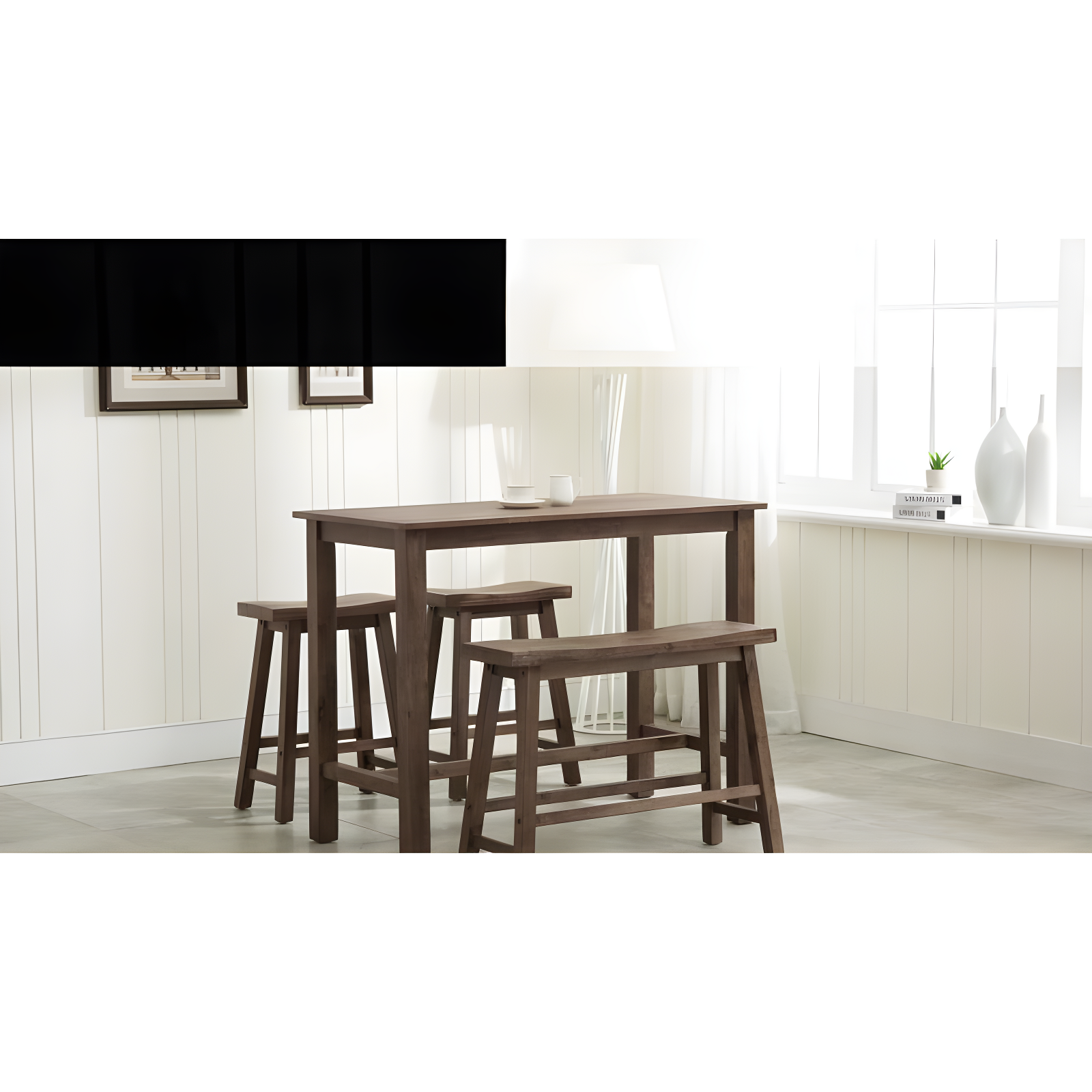 Sonoma Counter Height Pub Table Chestnut - Boraam: Modern Kitchen Table for 4, Wood Frame, 36" High