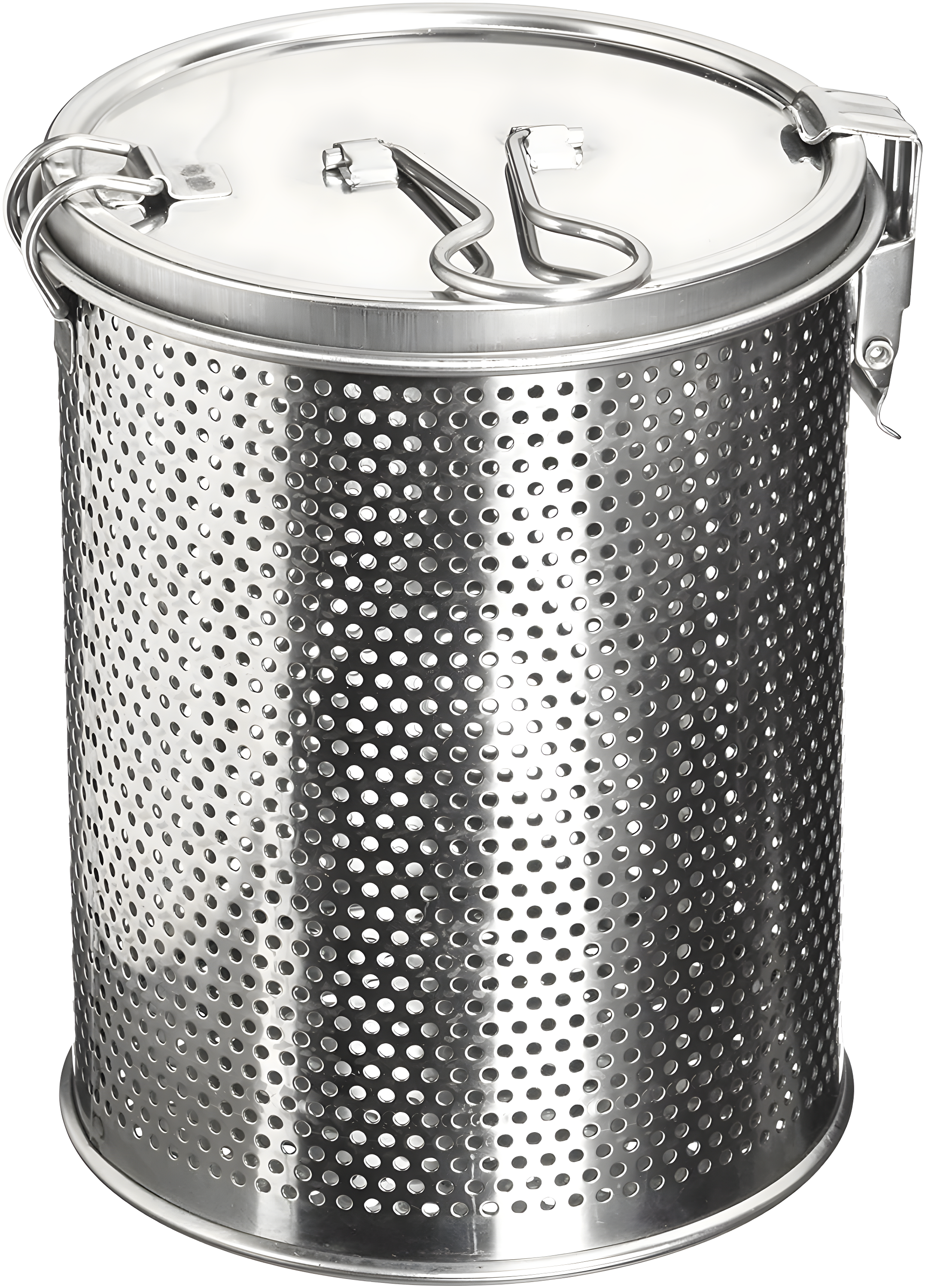 Commercial Grade D 3.9" X H 5.3" Genuine Stainless Steel 18/8 Perforated Strainer - One Touch Lock System - Restaurant & Home Use|Commercial Grade D. 3.9"x H. 5.3" - Genuine 18/8 Stainless Steel Perfo