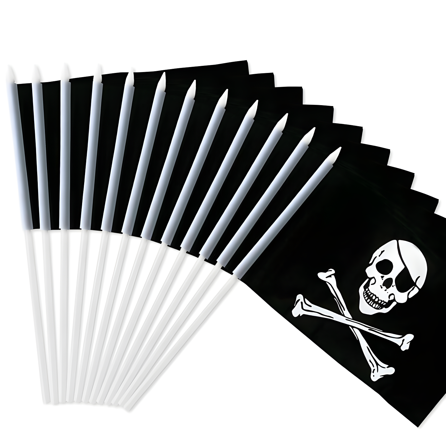 ANLEY Pirate Stick 2-Sided Polyester 5" x 8" House Flag (Set of 12)
