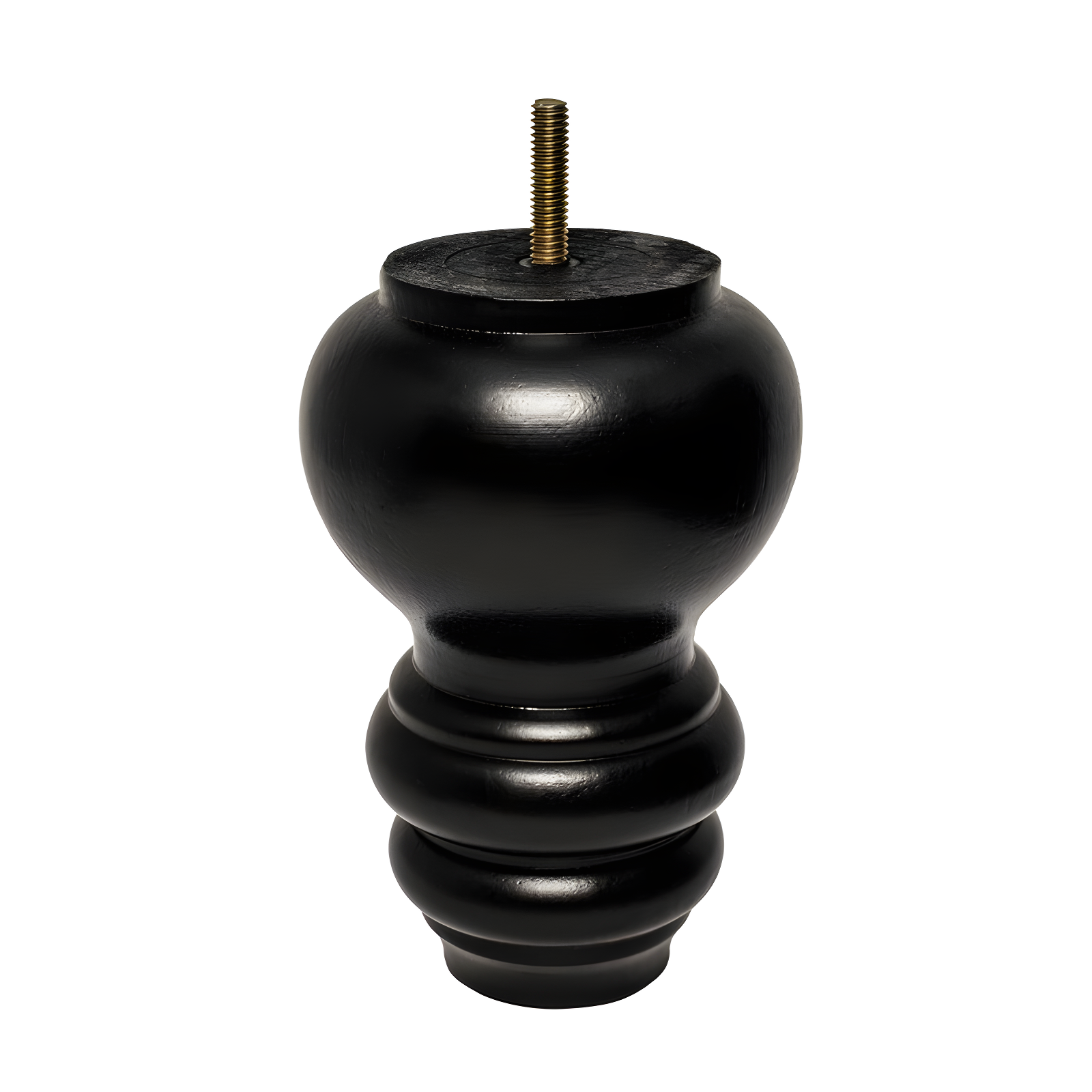 6 in x 4 in Solid Hardwood Round Bun Foot - 1 Piece
