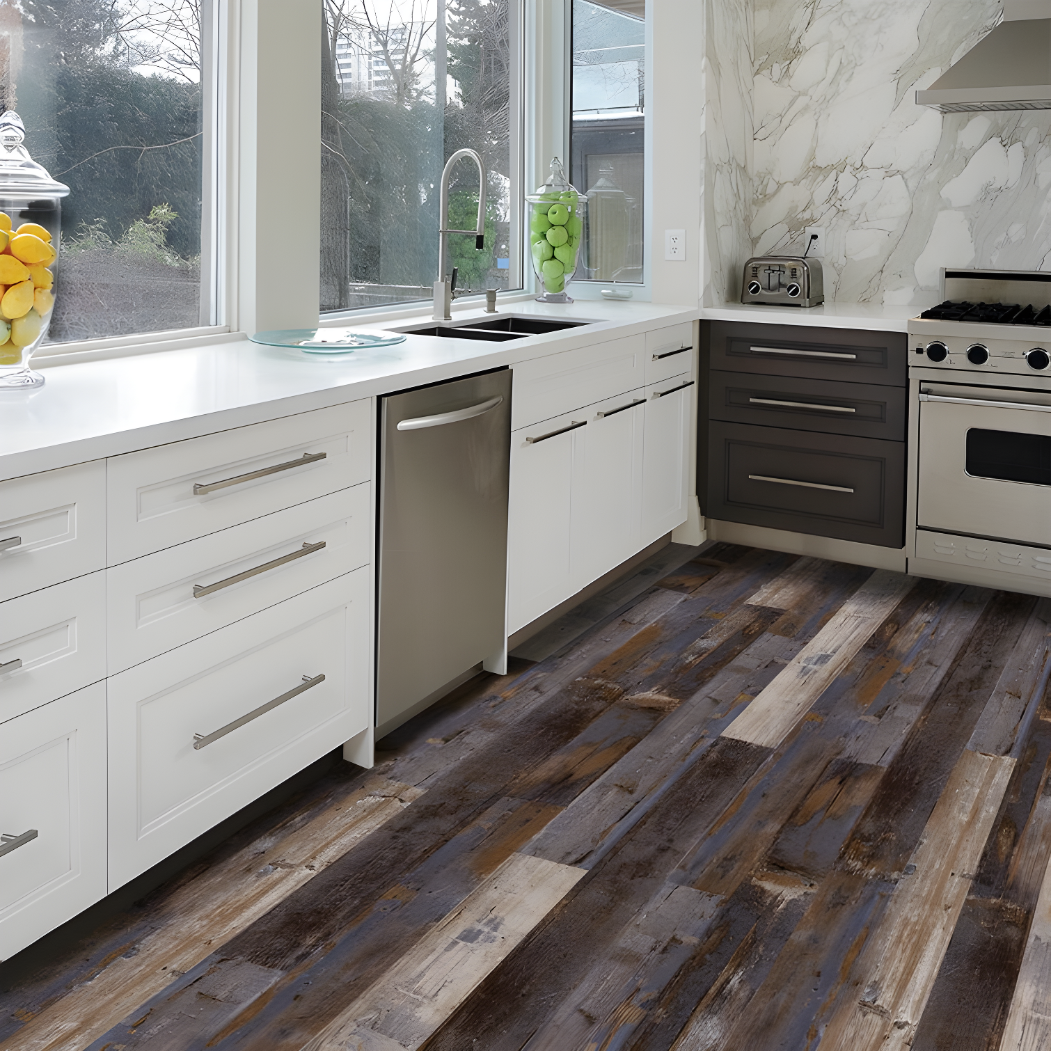 DecoProducts Colors Glue Down Floor and Wall DIY Multi-Tonal Style 6" x 36" x 2mm Luxury Vinyl Plank