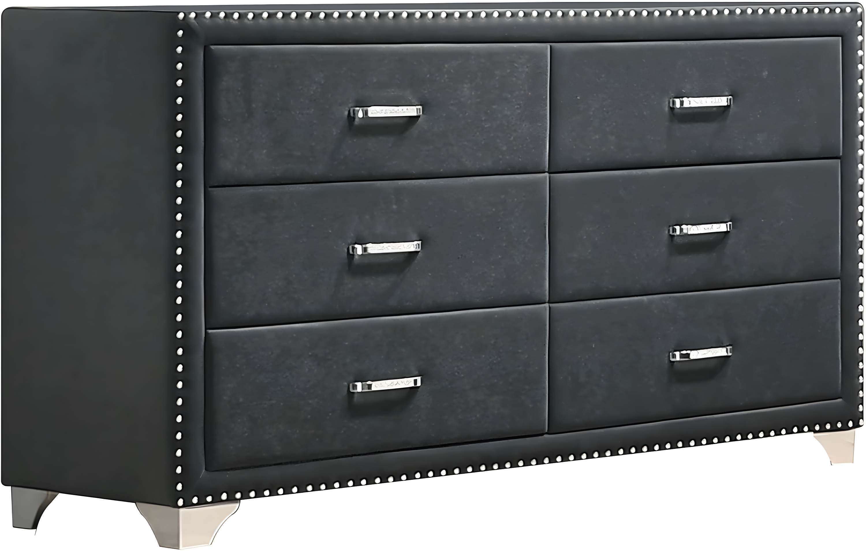 Melody 6-drawer Upholstered Dresser Grey