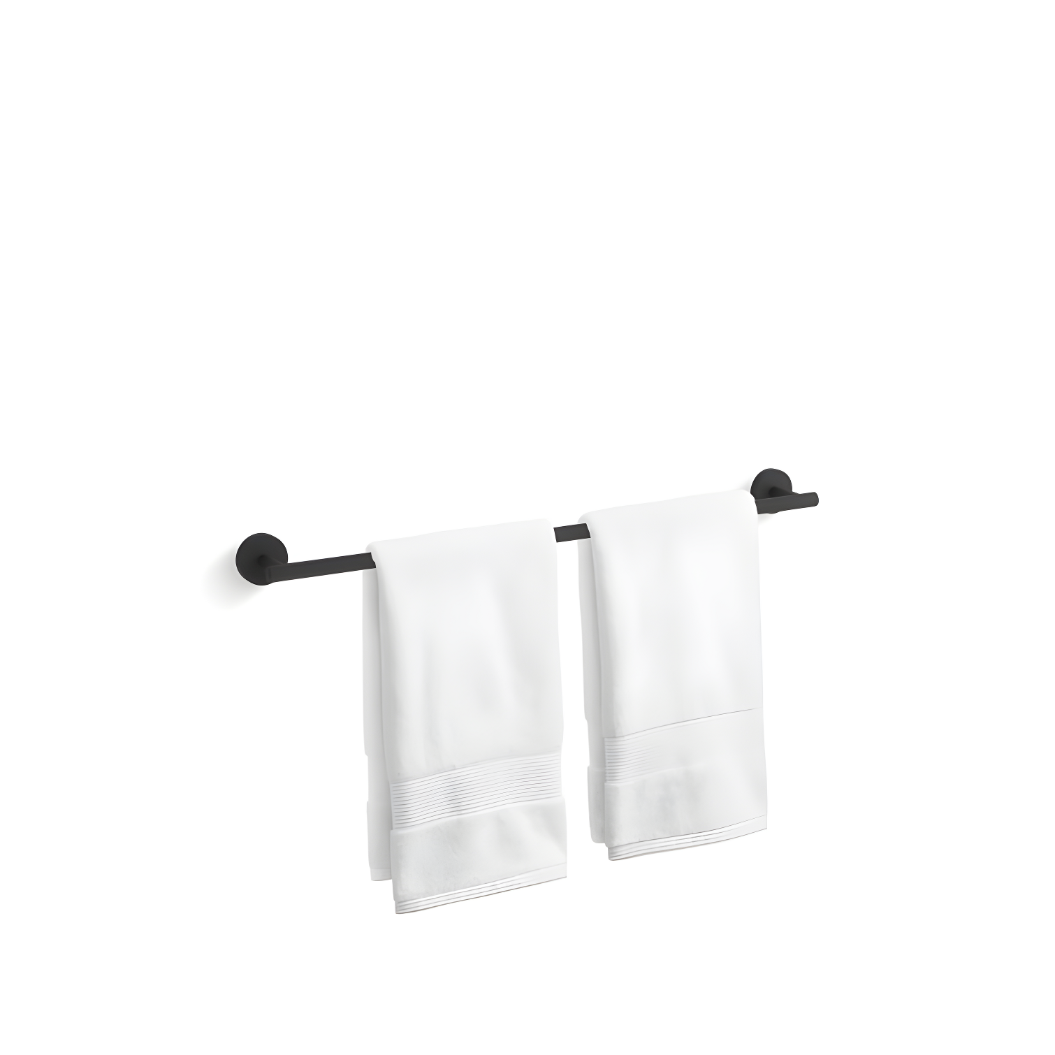 Elate Wall Mounted Round Towel Bar, Metal Wall-Mounted Towel Holder