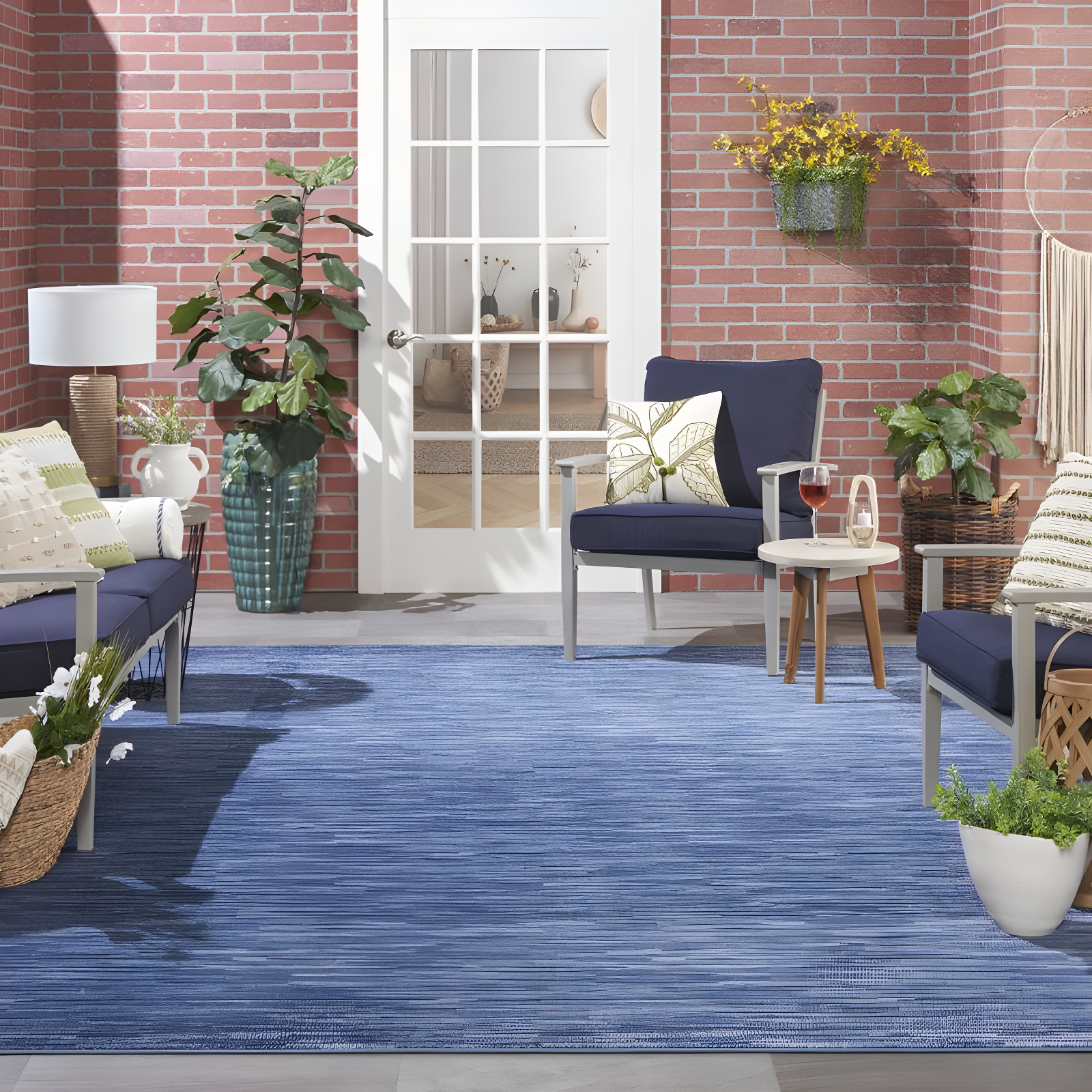 Nourison Nourison Essentials NRE01 Indoor/outdoor Area Rug - Navy Blue 10' x 14'