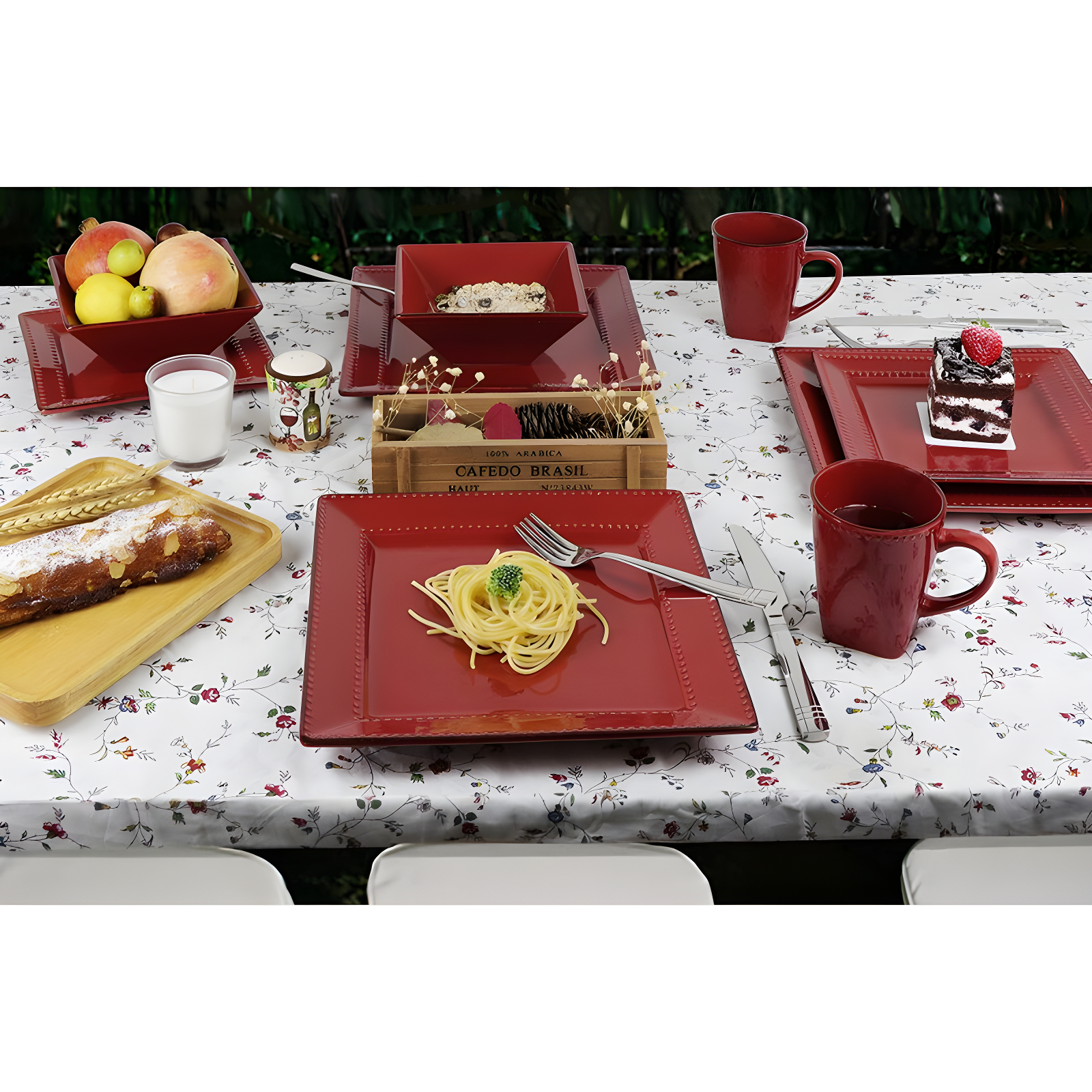 16 Piece Stoneware Dinnerware Set - Service for 4