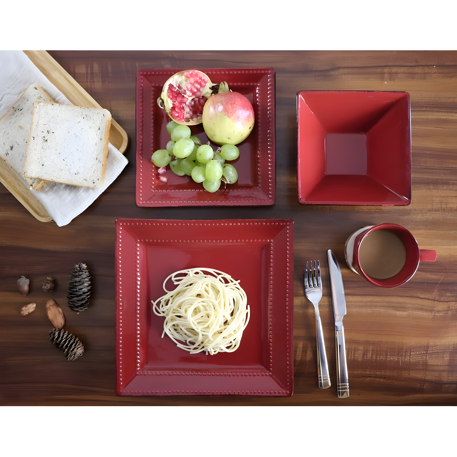 16 Piece Stoneware Dinnerware Set - Service for 4