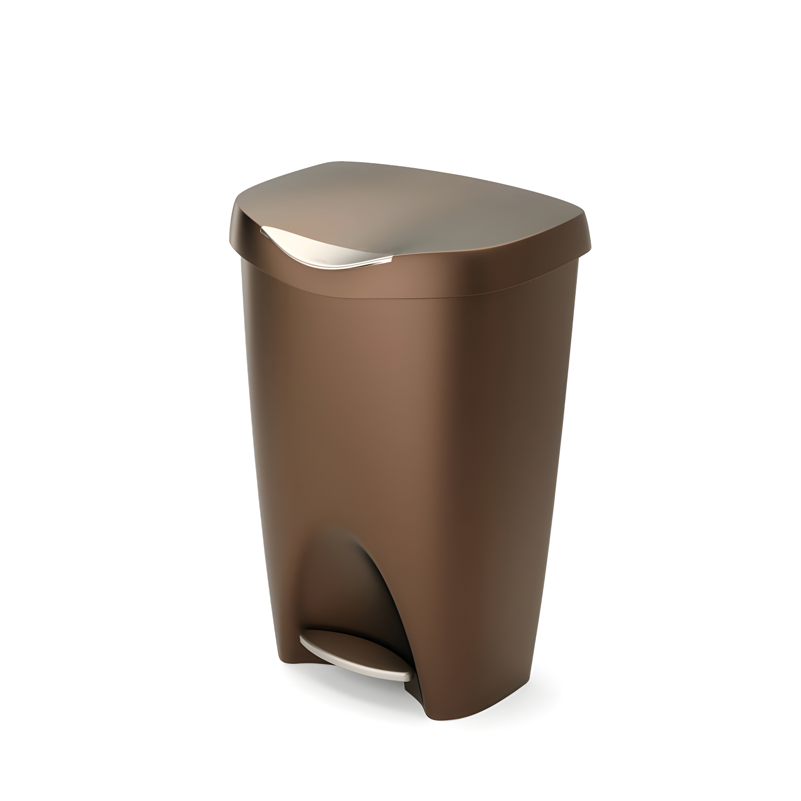 Umbra 13gal Brim Step Trash Can Bronze: Polypropylene, Indoor, Kitchen, 50 Quart, Brown, 25.5" Depth, 16.4" Width