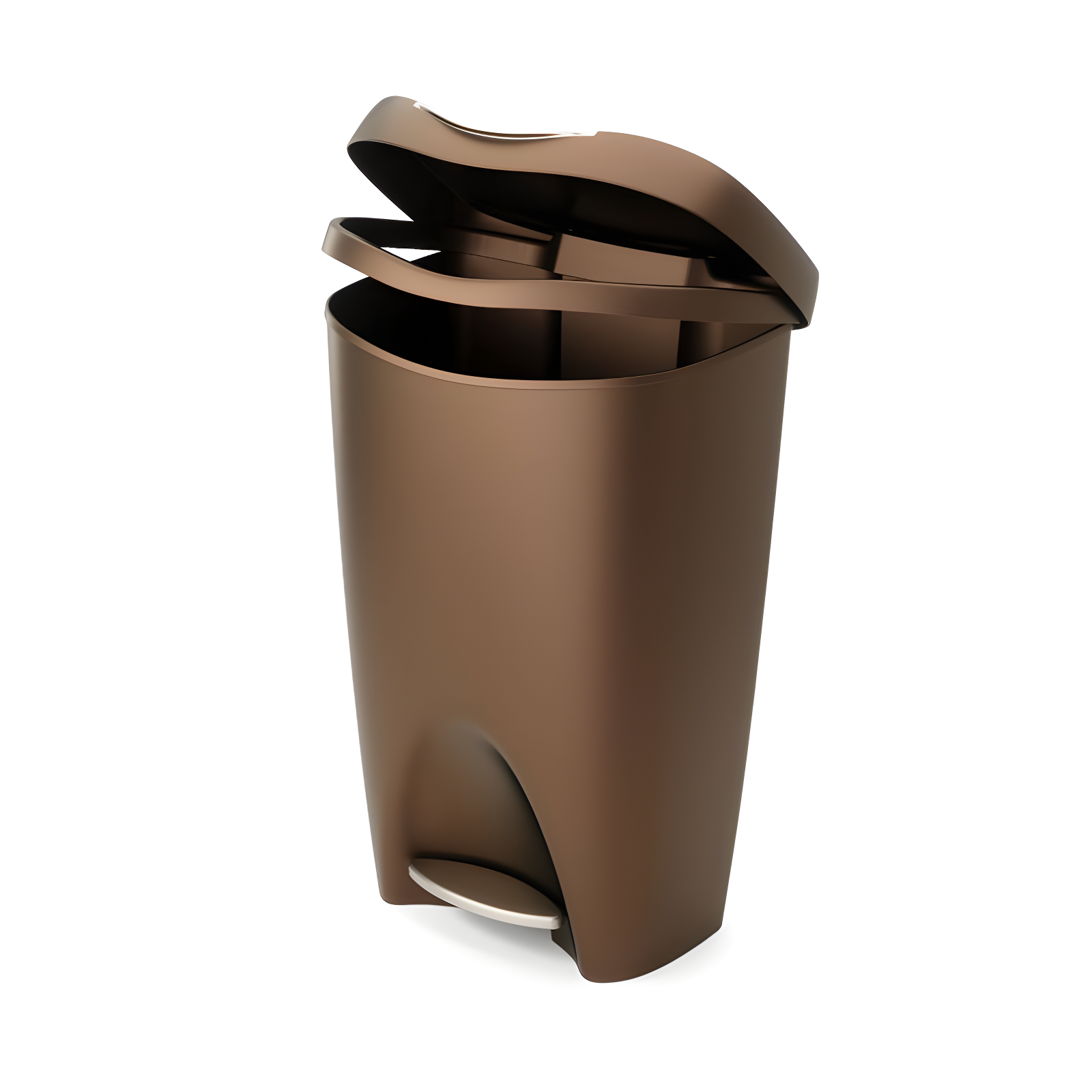 Umbra 13gal Brim Step Trash Can Bronze: Polypropylene, Indoor, Kitchen, 50 Quart, Brown, 25.5" Depth, 16.4" Width