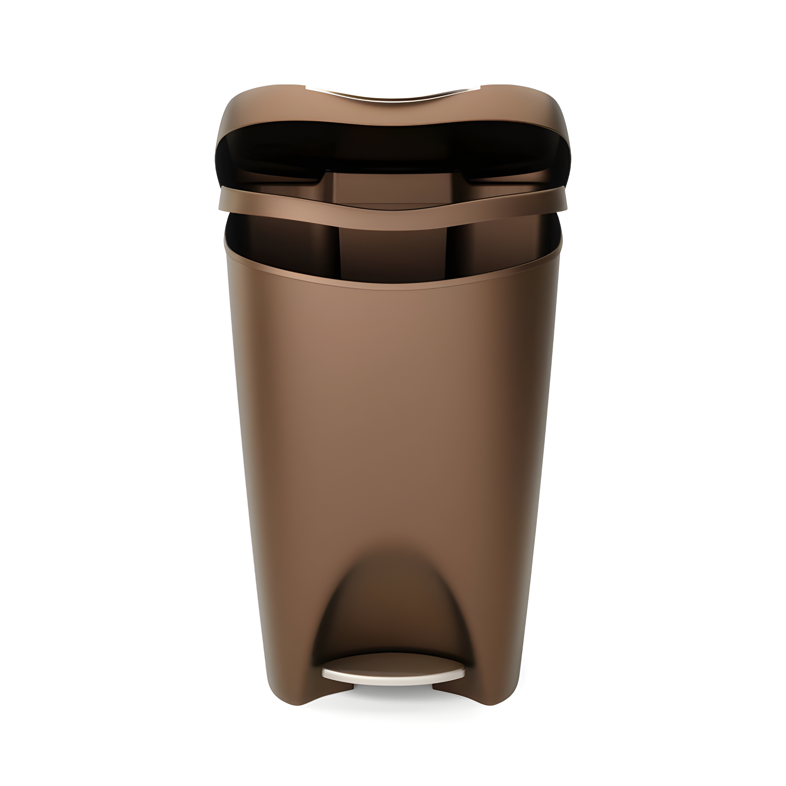 Umbra 13gal Brim Step Trash Can Bronze: Polypropylene, Indoor, Kitchen, 50 Quart, Brown, 25.5" Depth, 16.4" Width