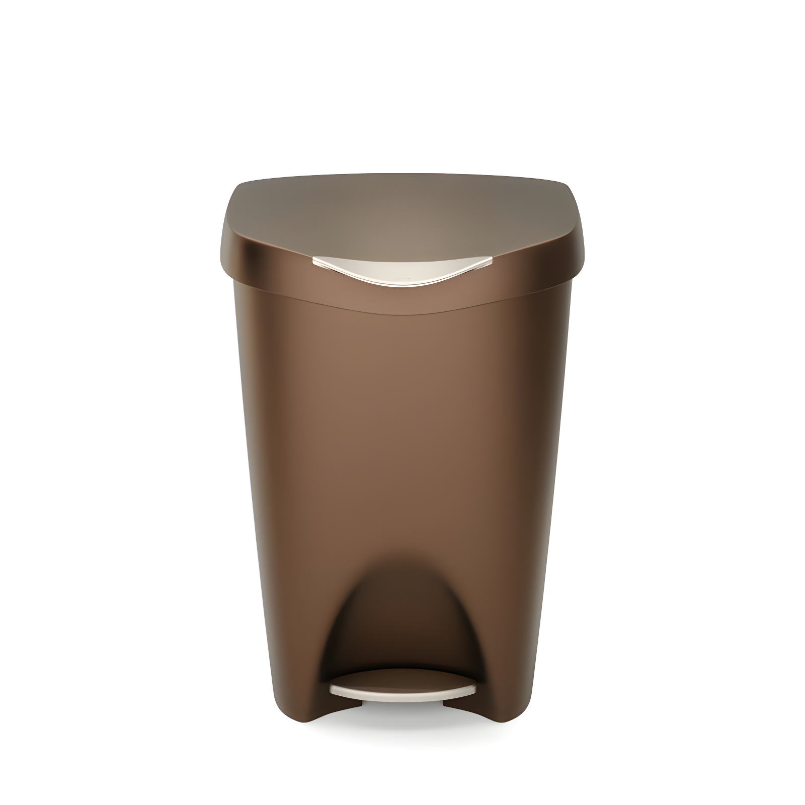 Umbra 13gal Brim Step Trash Can Bronze: Polypropylene, Indoor, Kitchen, 50 Quart, Brown, 25.5" Depth, 16.4" Width