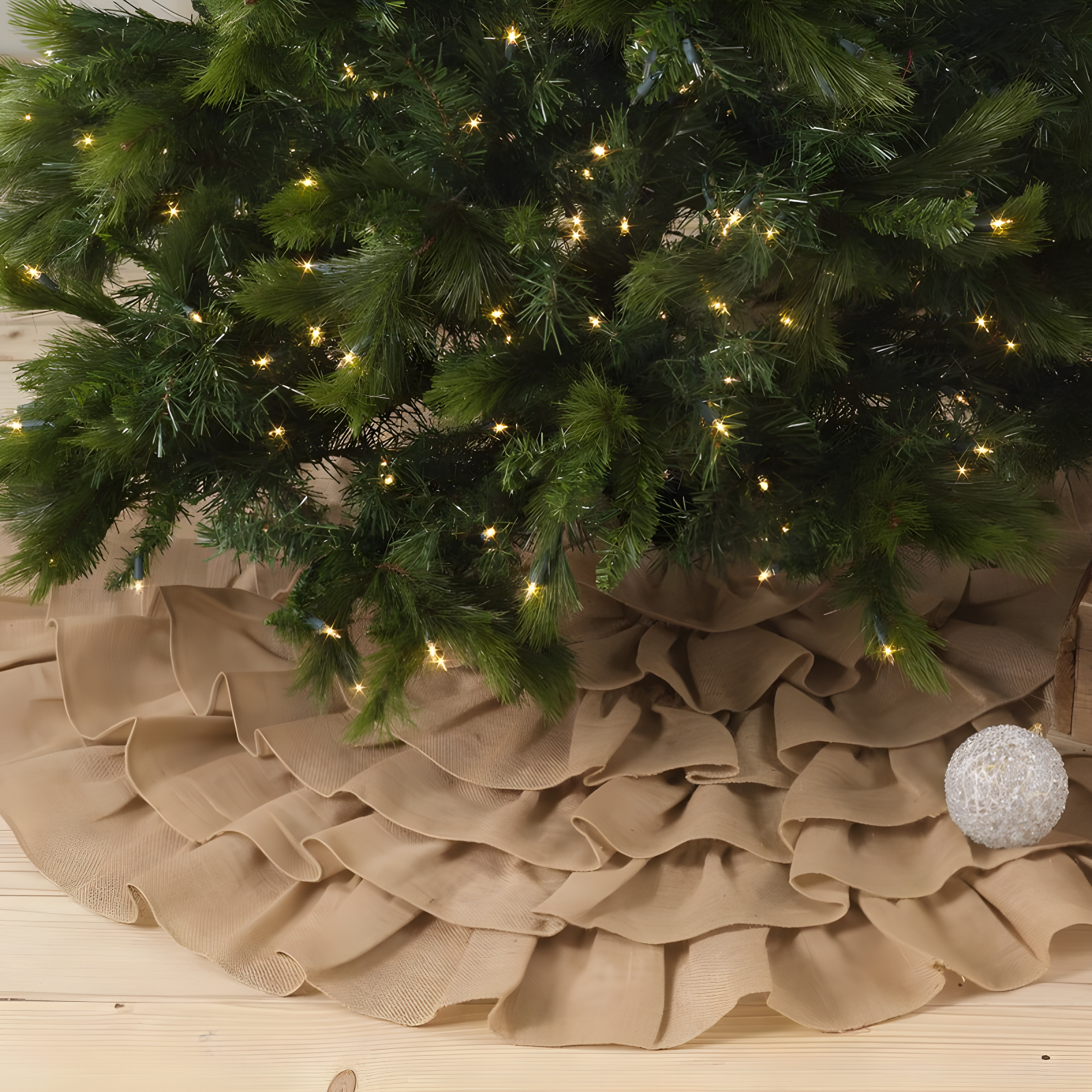 Sand & Stable™ Rachelle Solid Color Burlap Tree Skirt