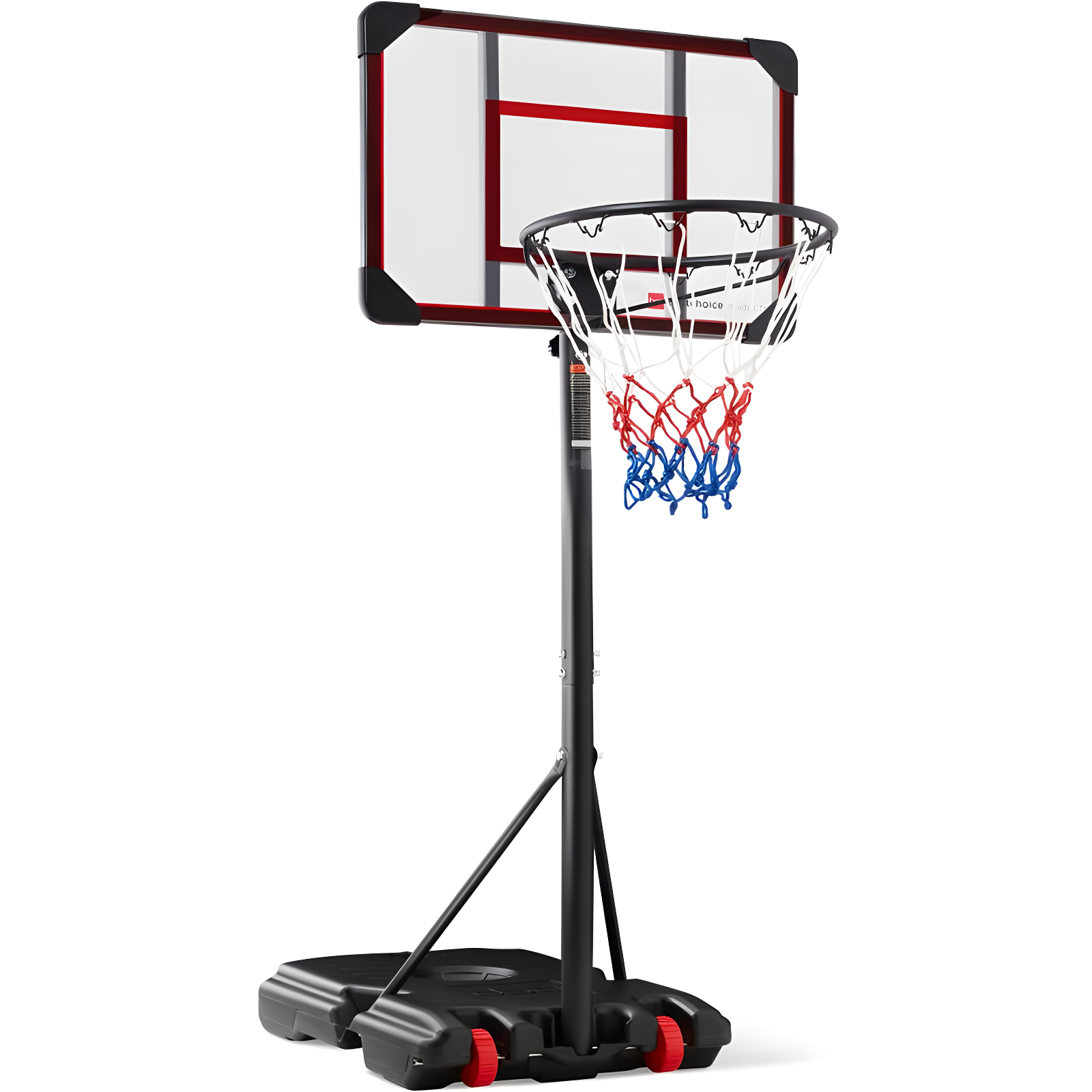 Best Choice Products Kids Height-Adjustable Basketball Hoop, Portable Backboard System w/ 2 Wheels - Red/White