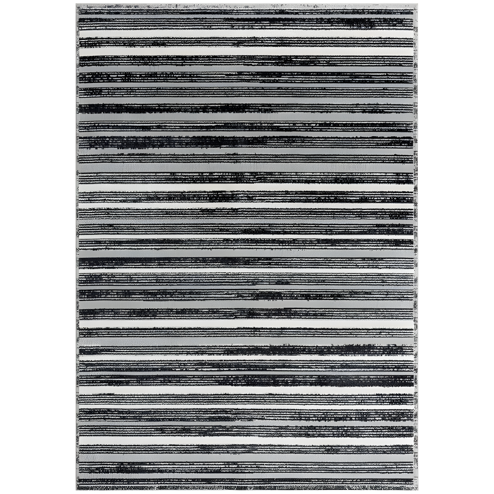 Everwash Treasure Striped Modern Machine Washable Area Rug, Light Grey/Charcoal Grey, 6'6"x9'2"