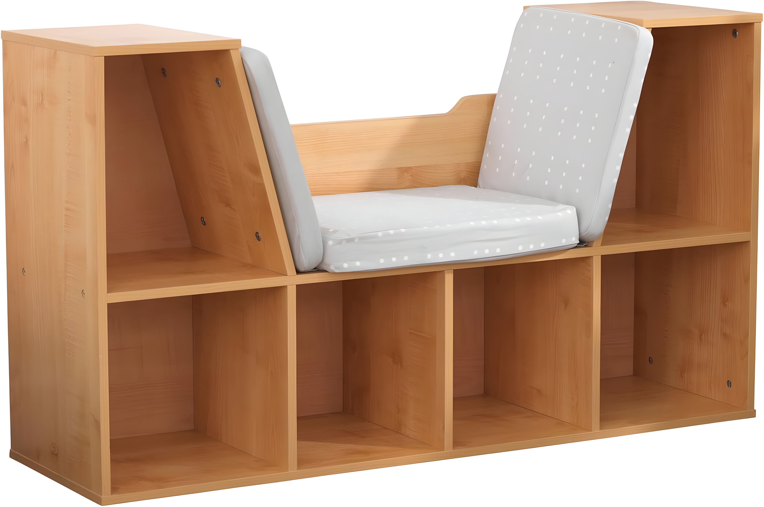 KidKraft Bookcase with Reading Nook, 6 Shelves, Natural