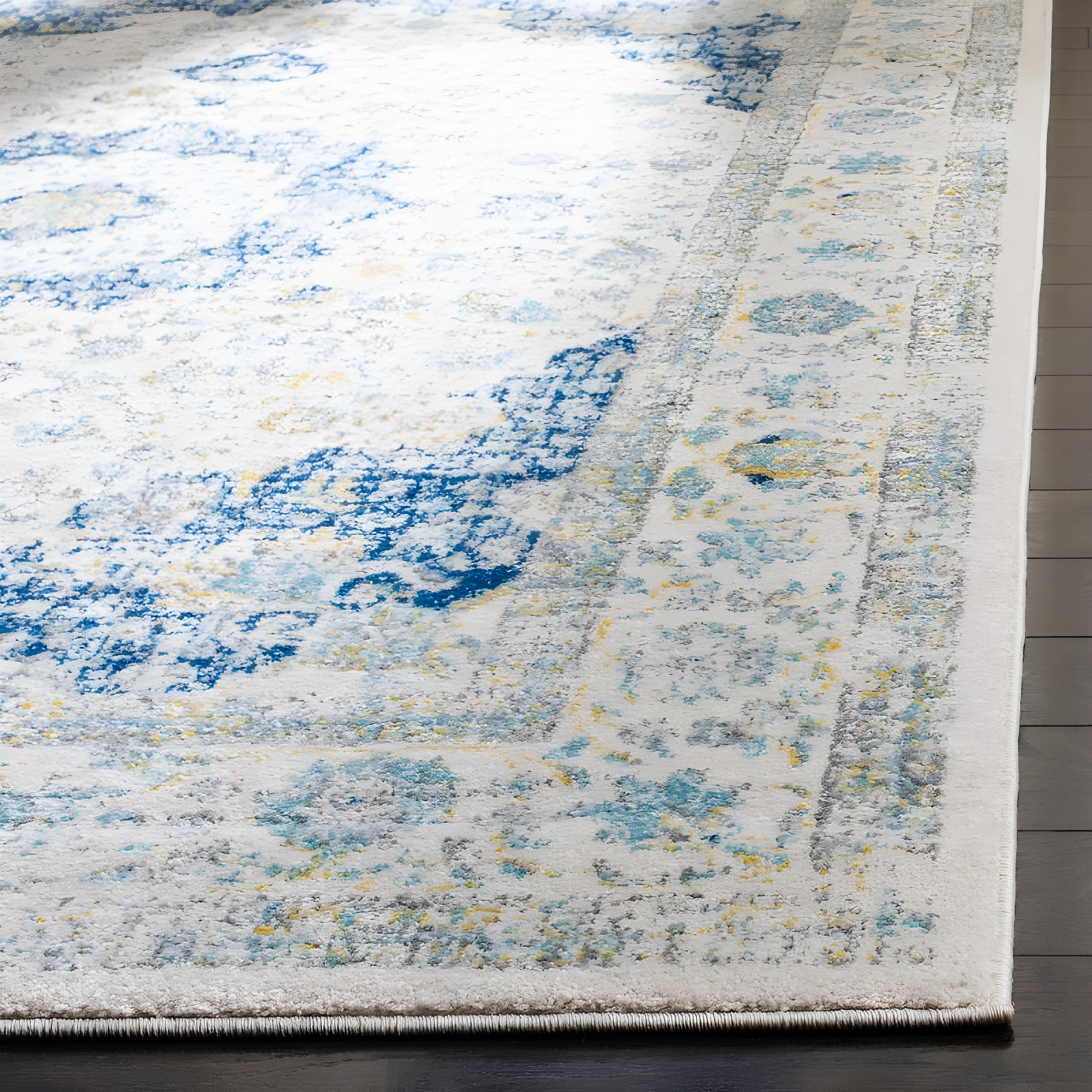 Evoke EVK220 Power Loomed Area Rug - Ivory/Blue - 8'9"x11'9" - Safavieh.