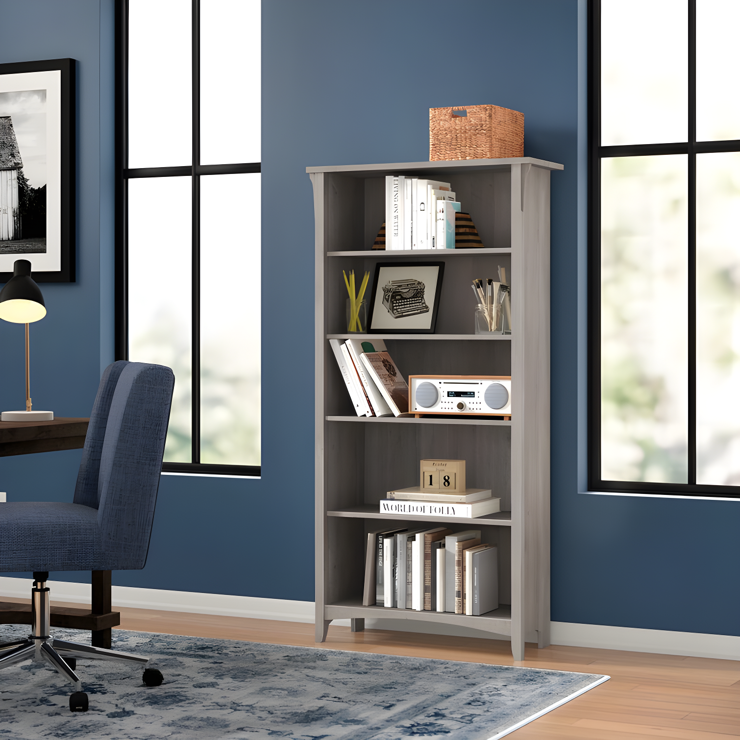 Khadesha 5 Shelf 63" Standard Bookcase