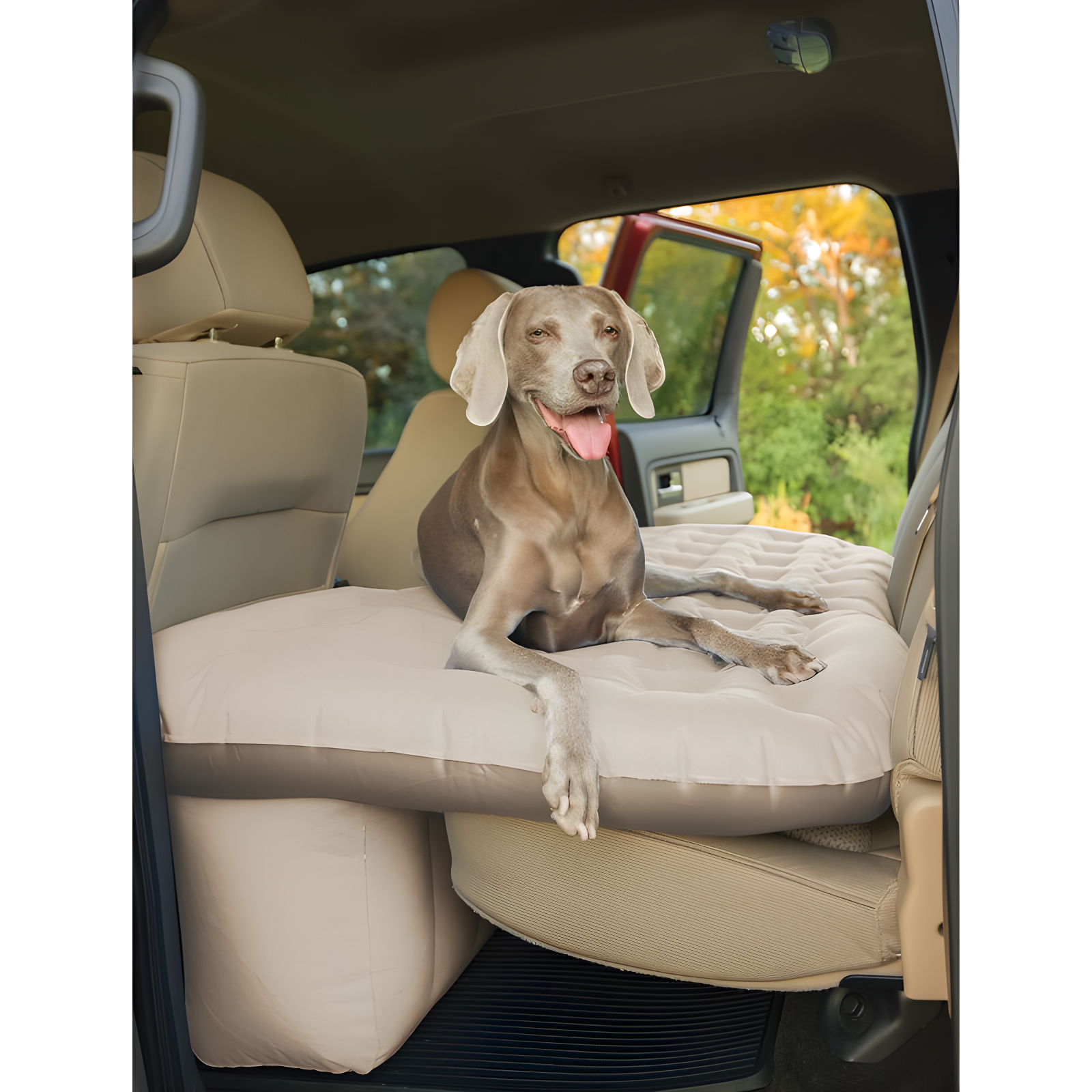 Pittman Outdoors AirBedz Inflatable PVC Rear Seat Air Mattress - Mid-Size Fits Jeeps, Car, SUV’s & Mid-Size Trucks, Comes with Portable DC Air Pump