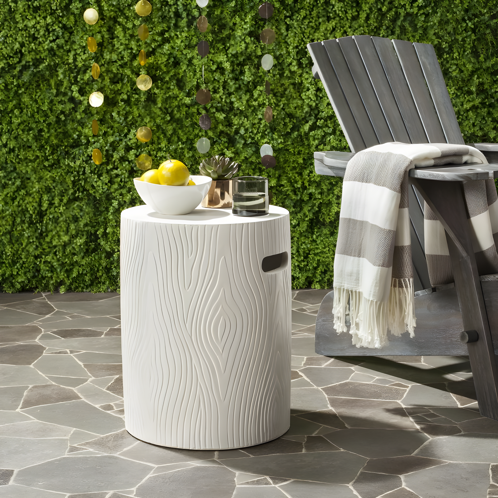 Trunk Accent Stool - Indoor/Outdoor - VNN1004 - White - Safavieh