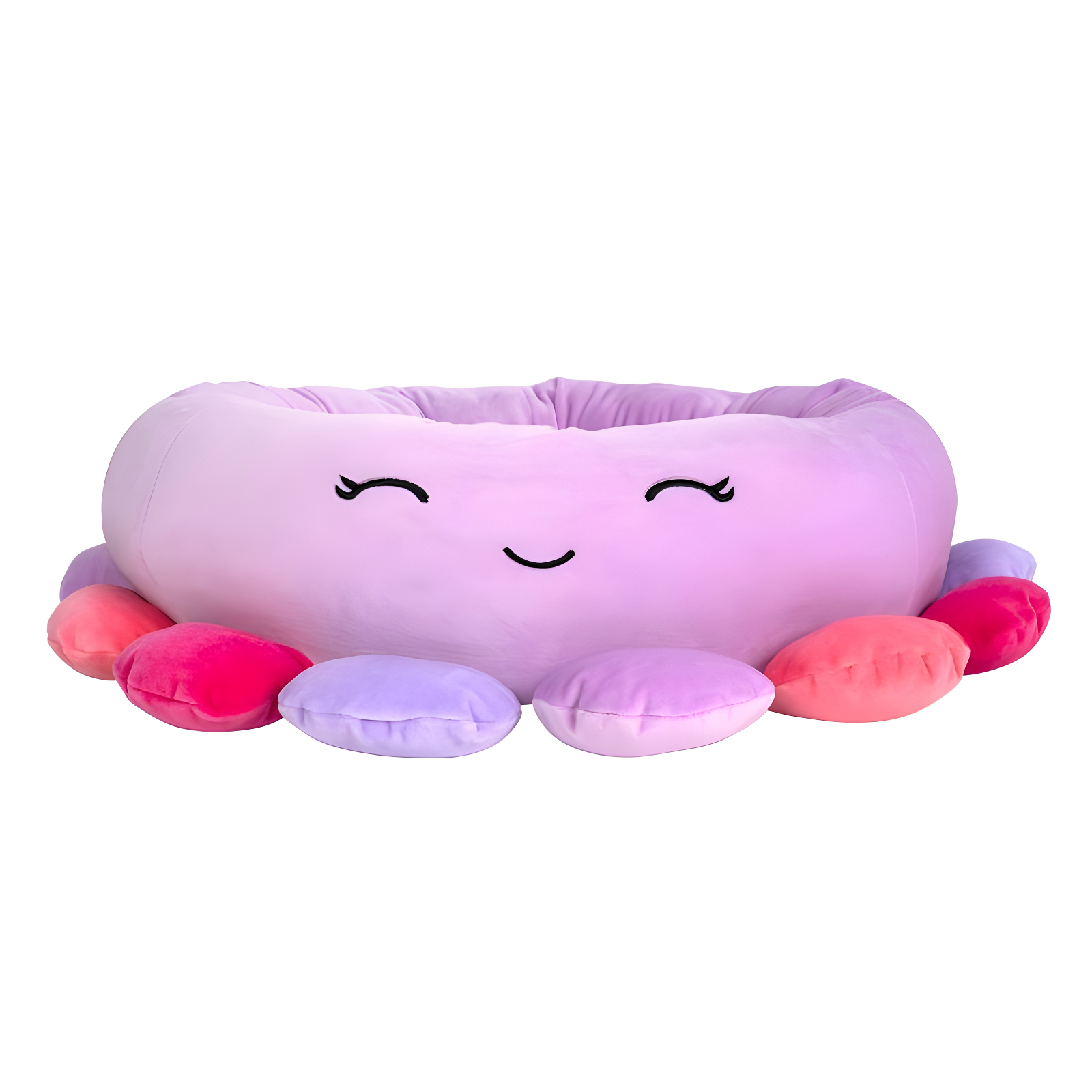 Squishmallows Beula The Octopus Cat and Dog Bolster Bed - Light Purple S