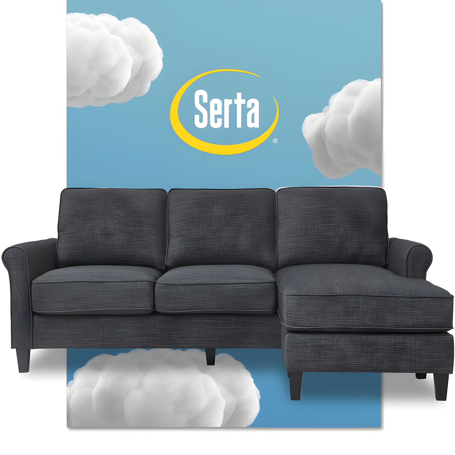 Serta Harmon Upholstered Reversible Sectional Sofa and Chaise