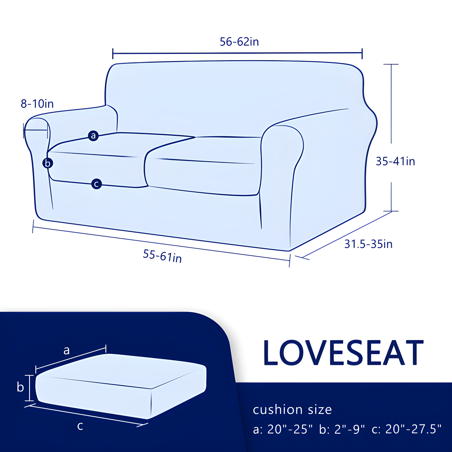Pizarro Soft Stretch Separate Box Cushion Loveseat Slipcover