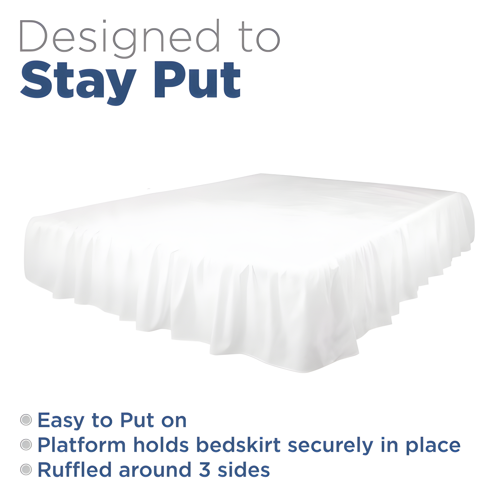 Martex Ruffled Bed Skirt Easy Fit Lightweight 100% Microfiber Dust Ruffle Hotel Quality With 16 inch Tailored Drop