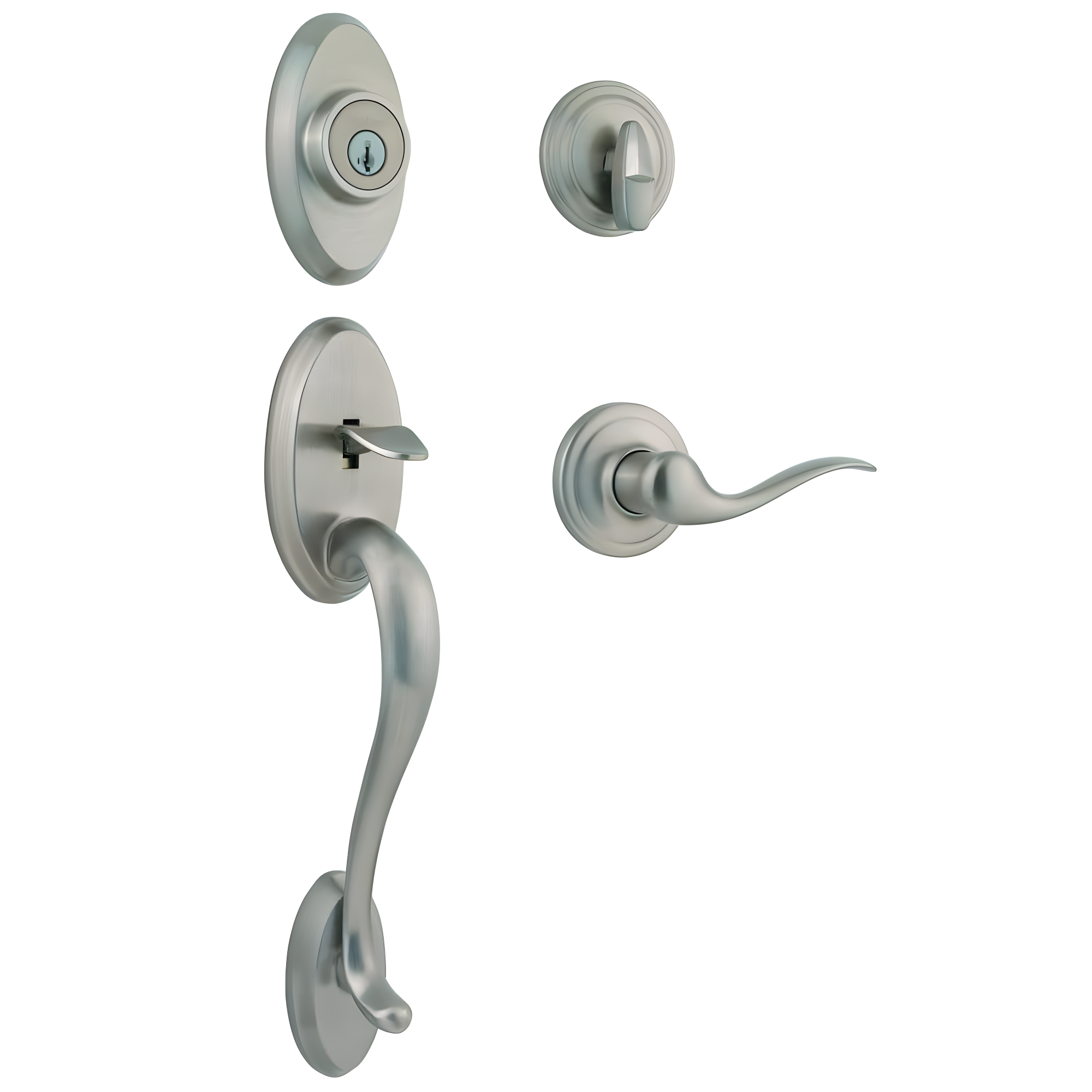 Handleset with Deadbolt and Door and Rosette