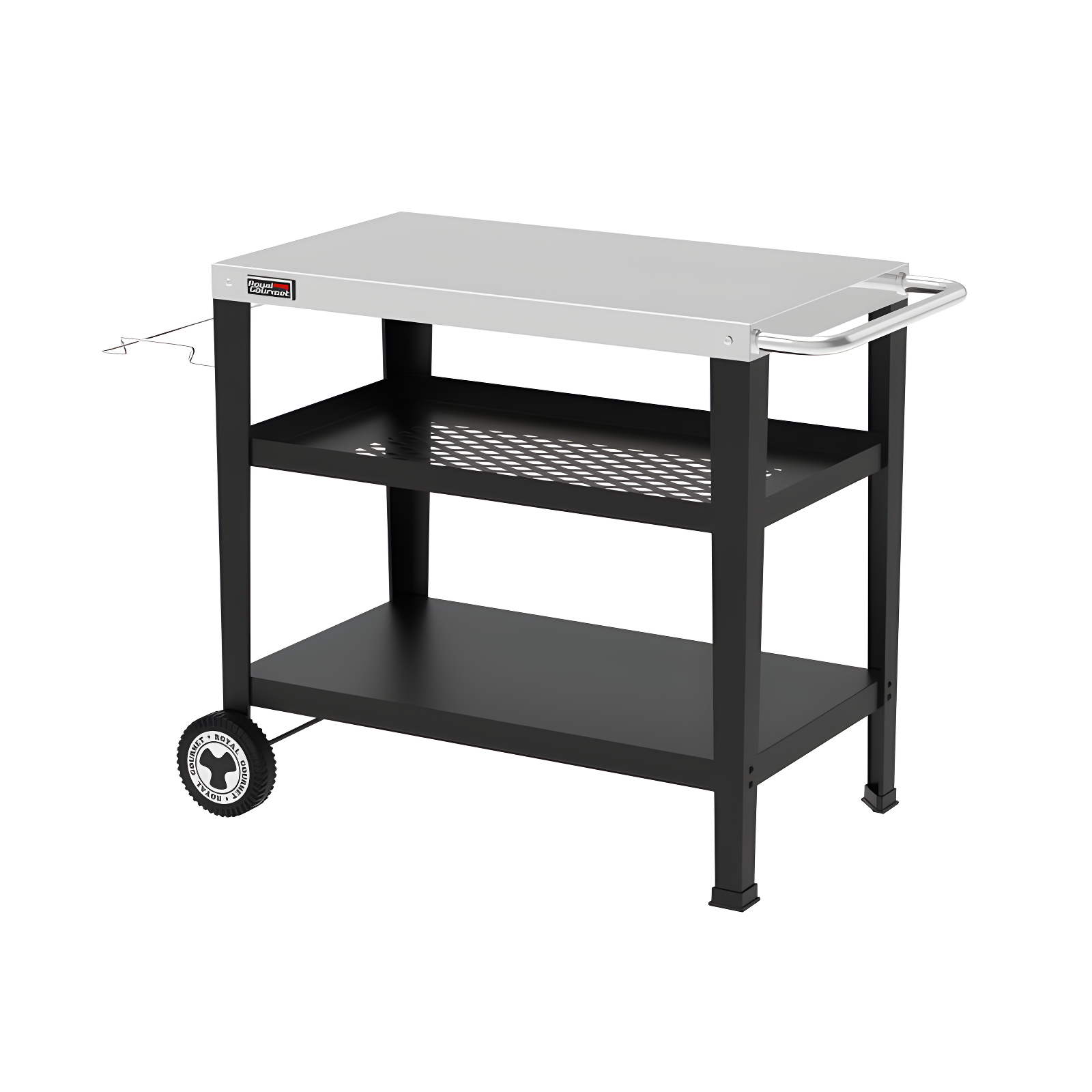 Royal Gourmet Royal Gourmet Movable 3-Shelf Grill Table with Removable Trash Bag Holder