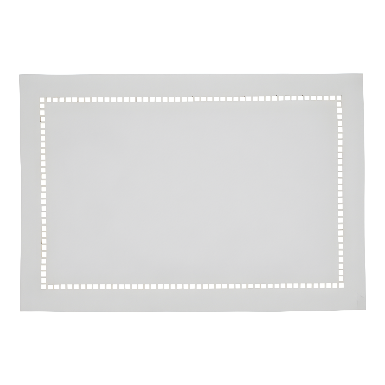 Saro Lifestyle Placemats With Laser-Cut Hemstitch Design, White, (Set of 4 pcs)