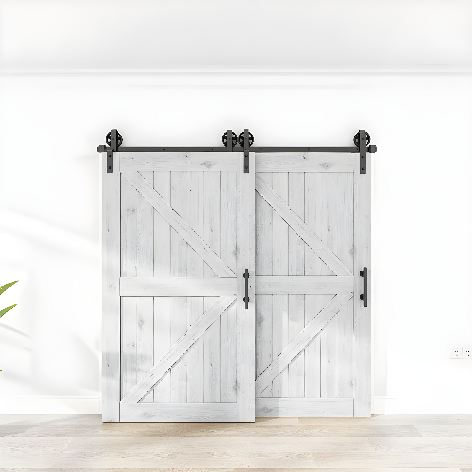 HomLux Standard Double Barn Door Hardware Kit