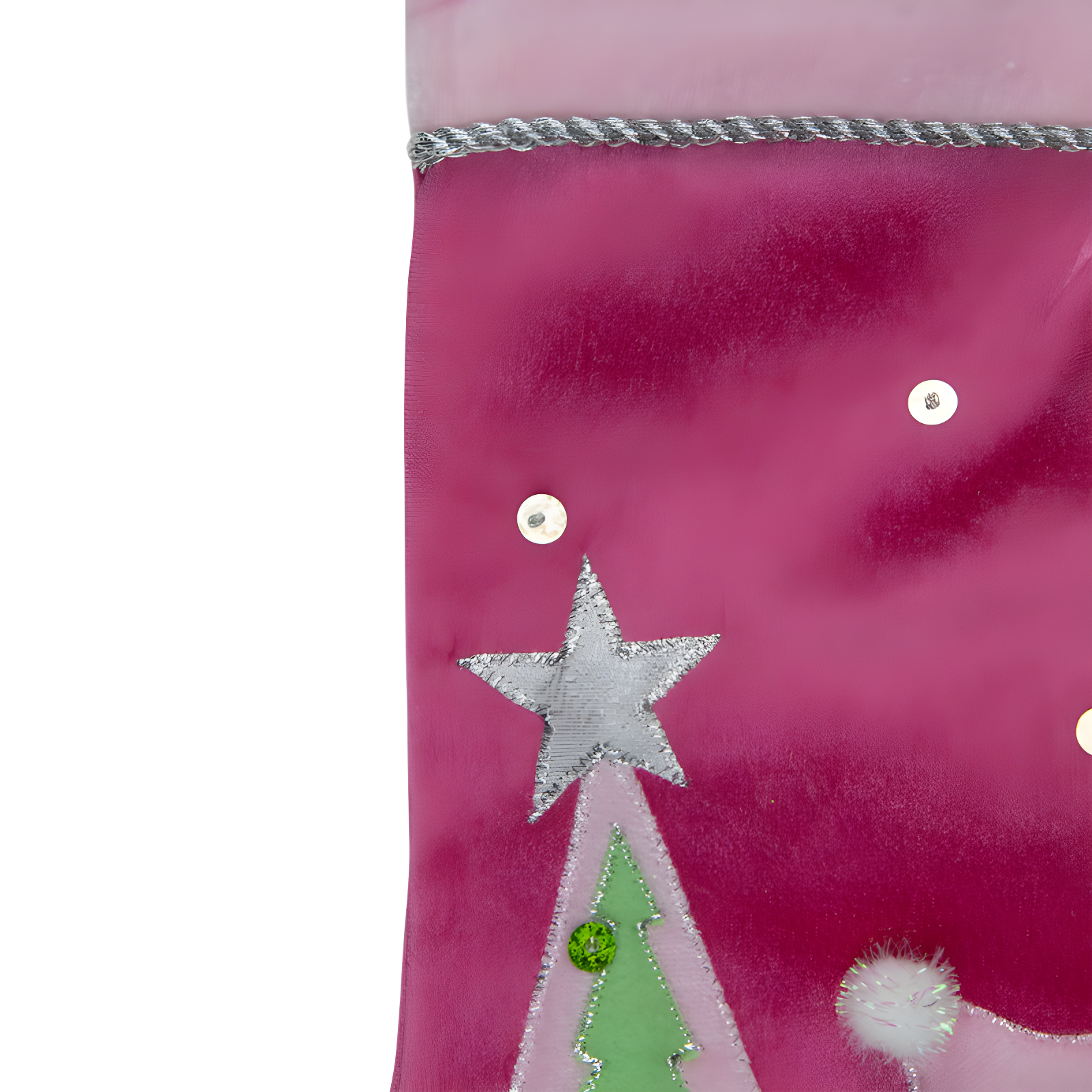 Northlight Seasonal 20.5" Pink Embroidered Ice Skating Snowman and Christmas Tree Stocking