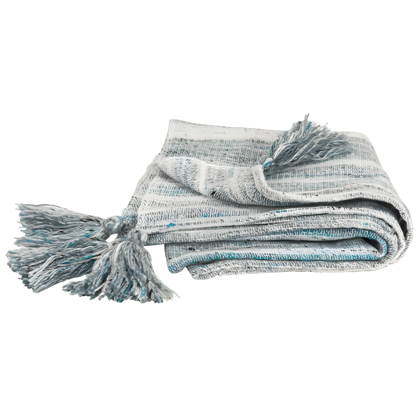 Rizzy Home 50"x60" Striped Throw Blanket Blue: Woven Polyester, Fringe Detail, Machine Washable