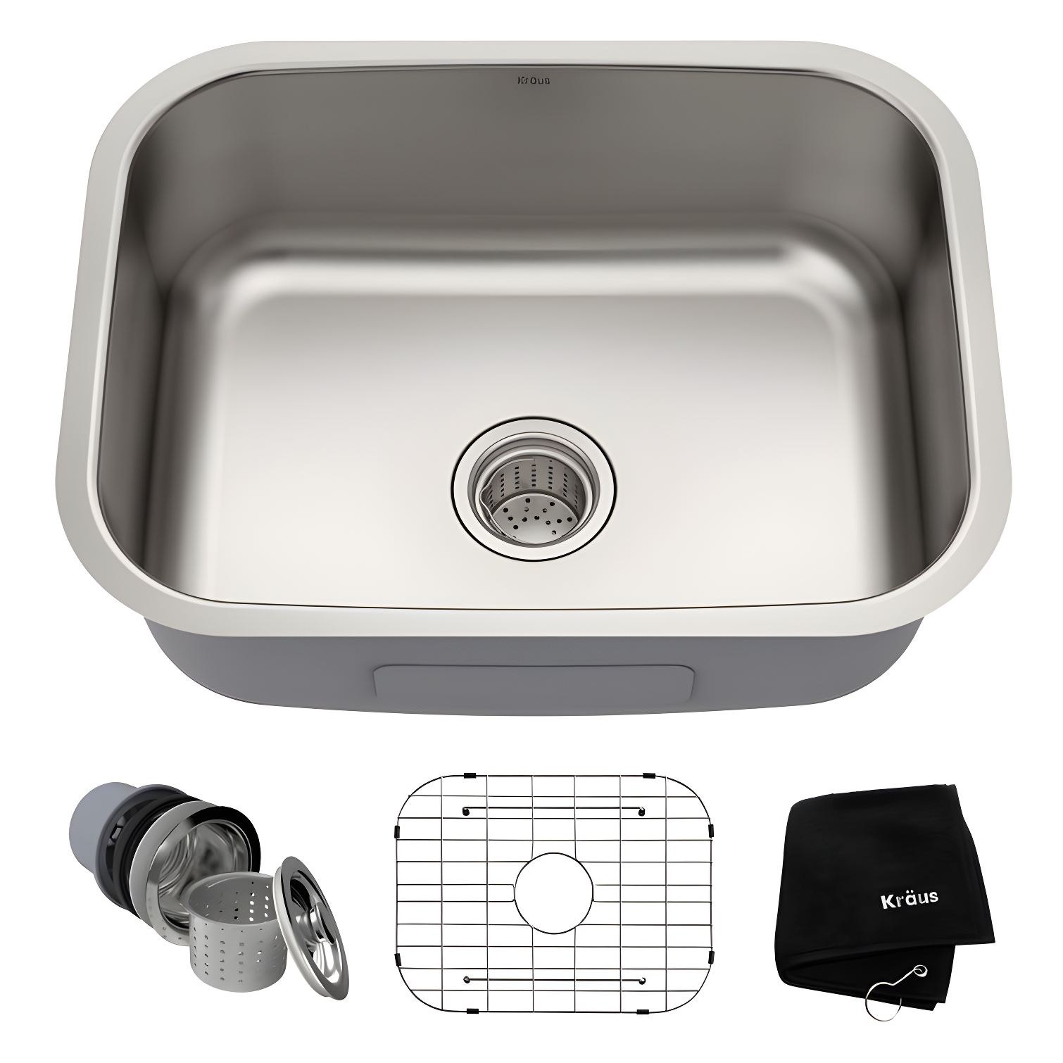 KRAUS Premier 16 Gauge Undermount Single Bowl Stainless Steel Kitchen Sink