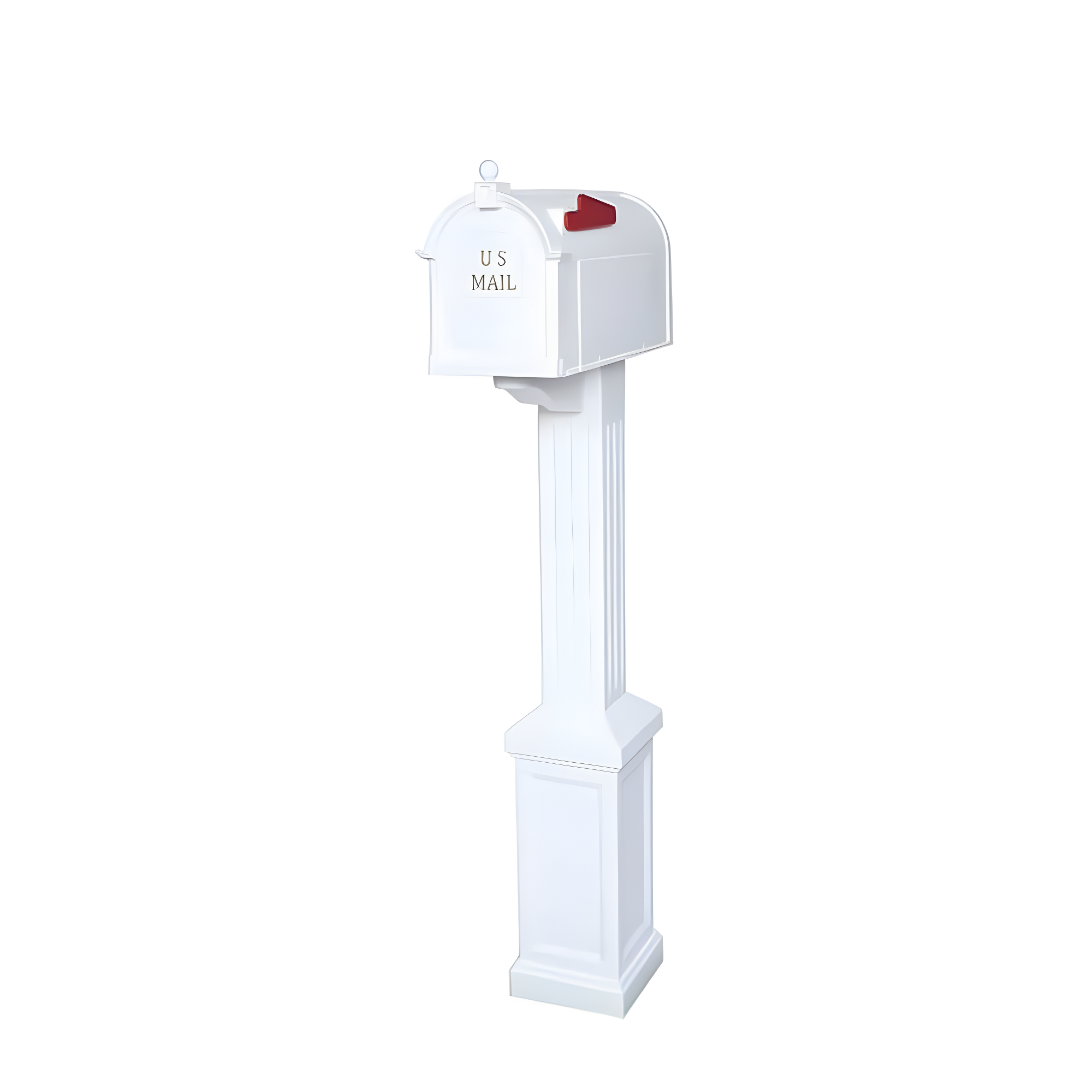 Large White Vinyl Post Mount Mailbox and Post Kit