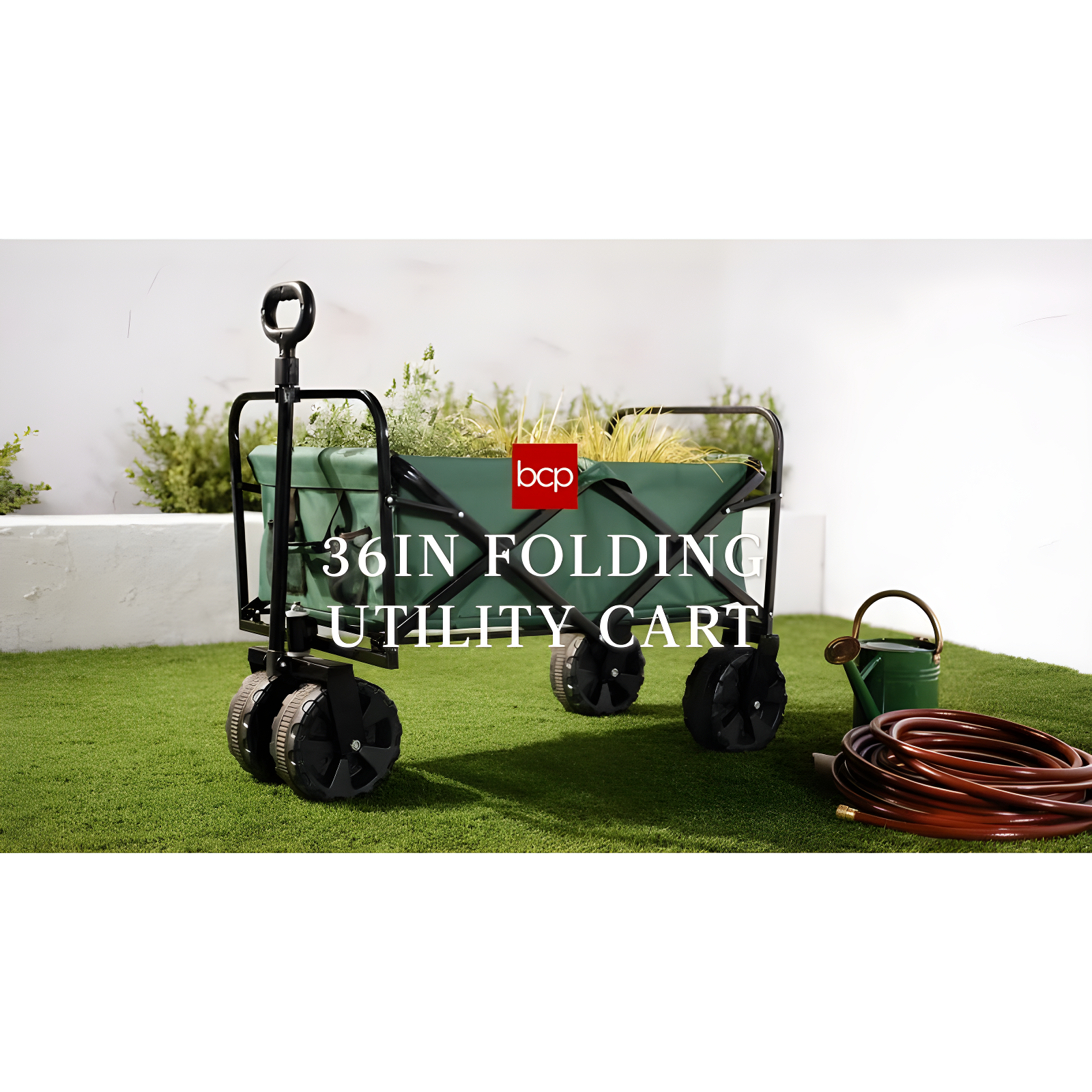 Best Choice Products Heavy-Duty Steel Garden Wagon Lawn Utility Cart w/ 400lb Capacity, Removable Sides, Handle - Gray