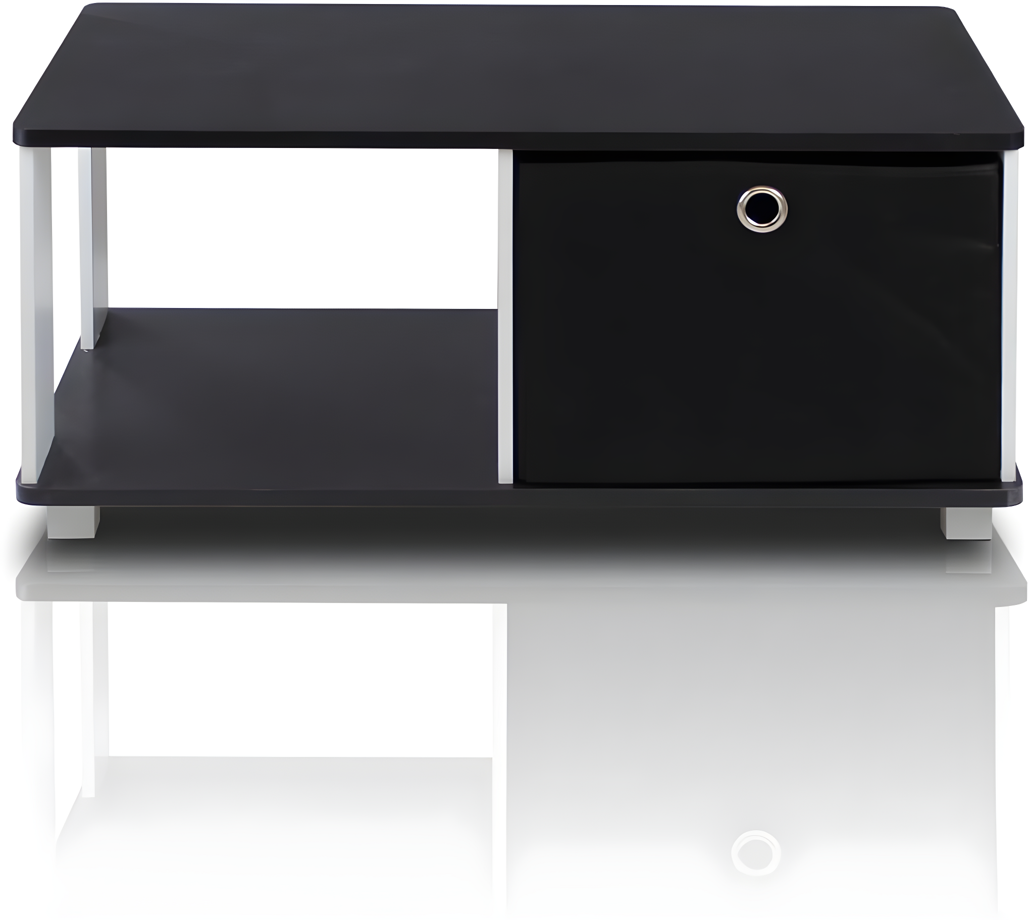 Furinno 99954BK/BK Coffee Table with Bin Drawer, Black
