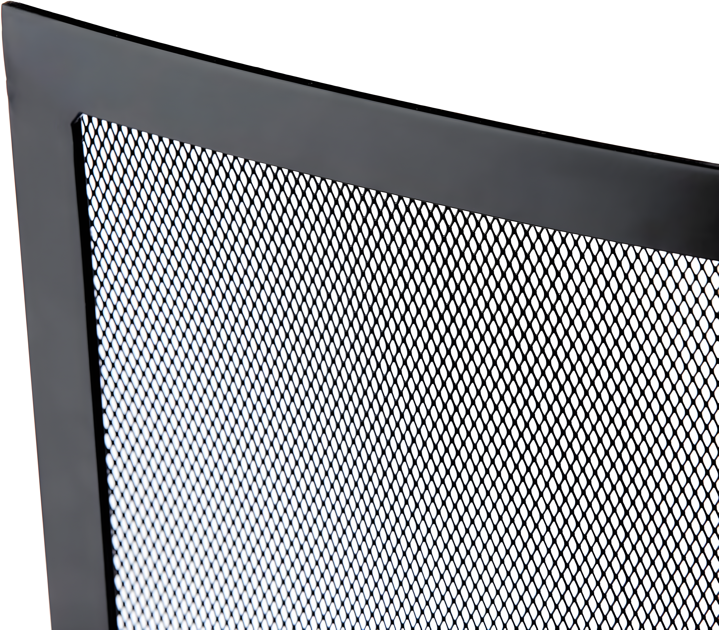 UniFlame Single Panel Curved Black Wrought Iron Screen