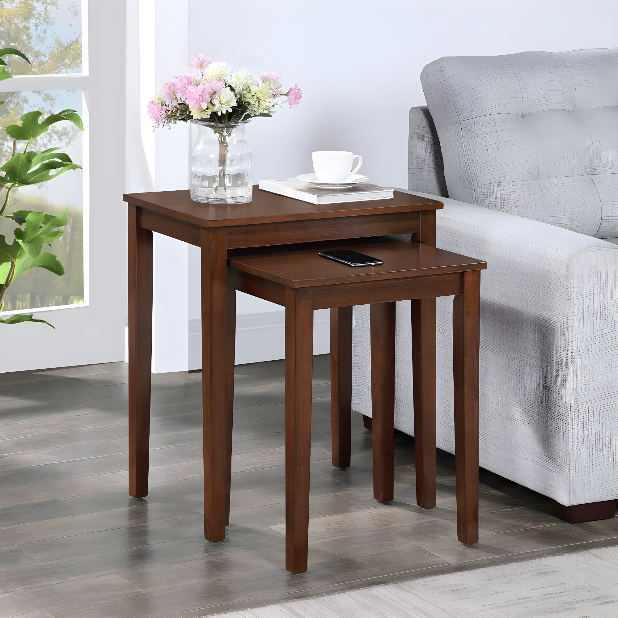 Convenience Concepts American Heritage Nesting End Tables, Espresso