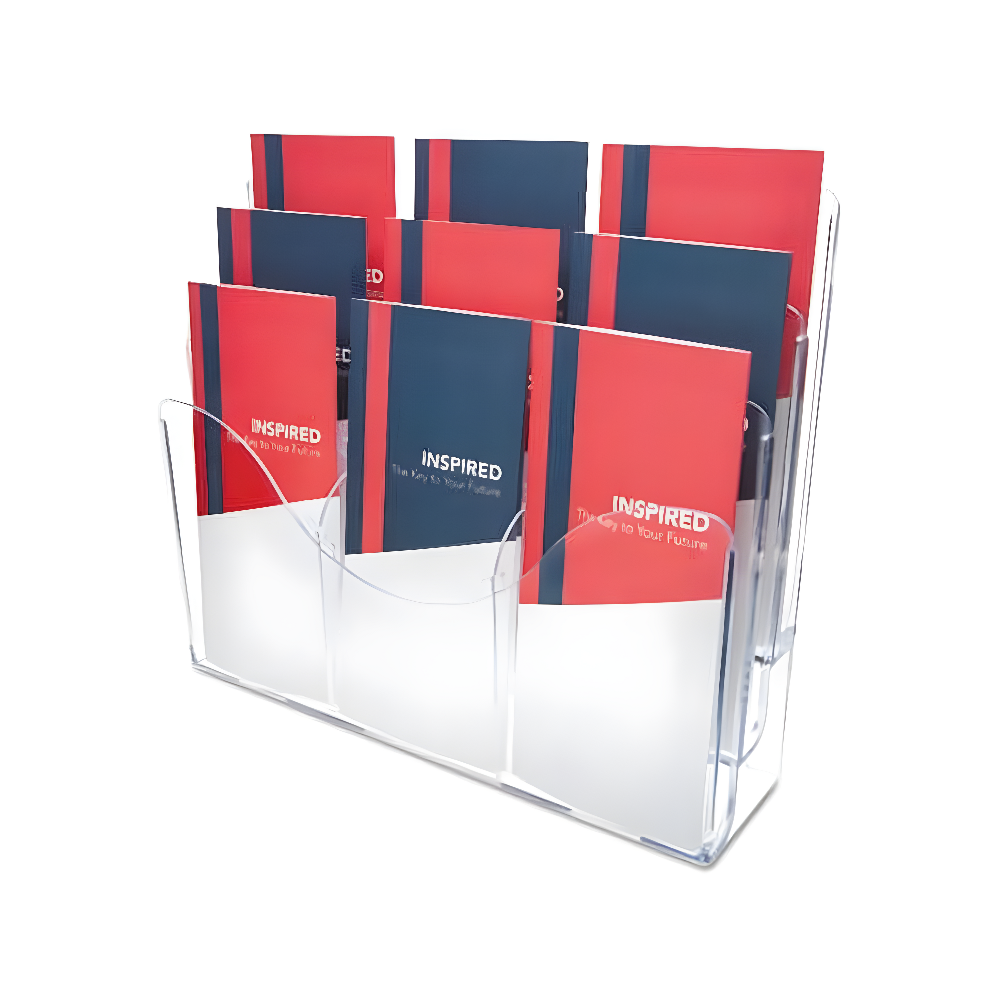 deflecto Three-Tier Document Organizer With Dividers, 14w x 3 1/2d x 11 1/2h, Clear