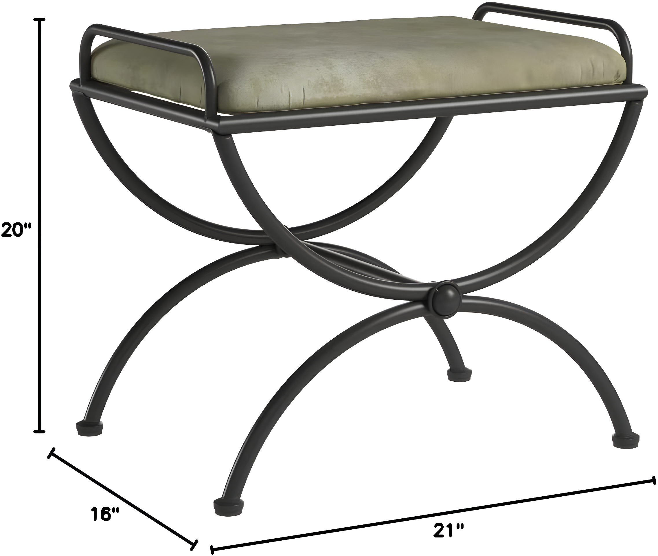 International Caravan Contemporary Vanity Stool with Microsuede Cushion