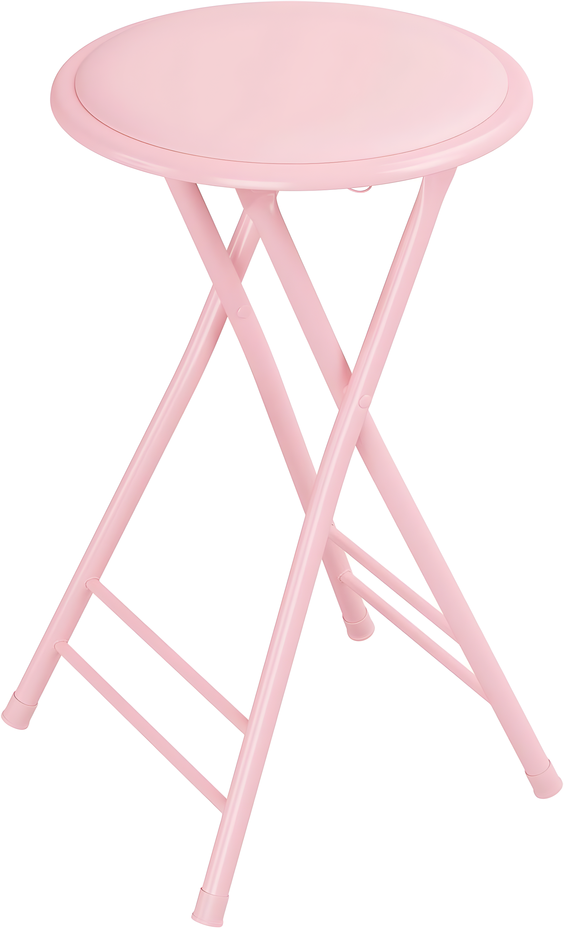 Trademark Global  24 x 14.5 in. Home Collection Cushioned Folding Stool - Pink