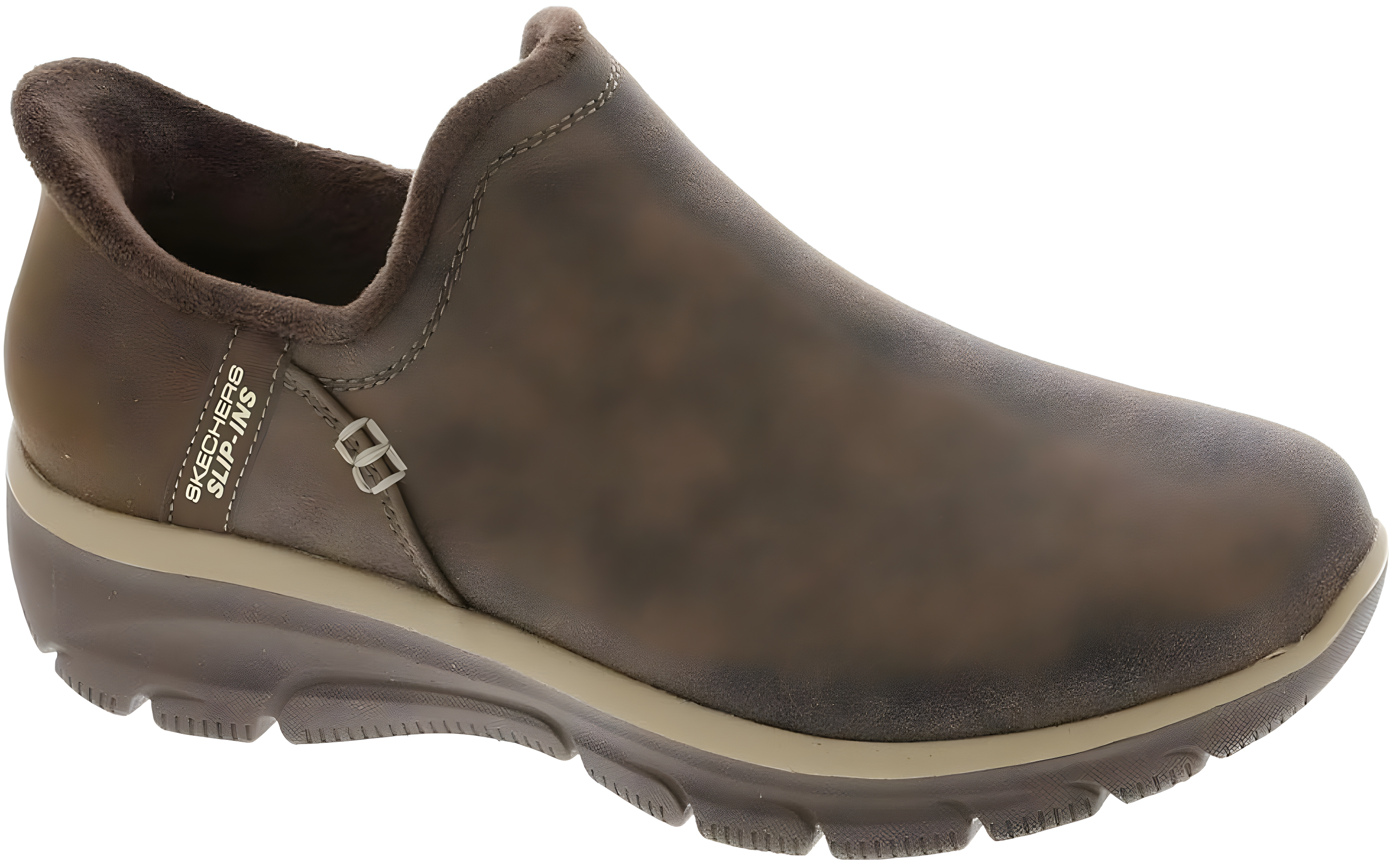 Chocolate Faux Leather Slip-On Clogs with Fur Lining