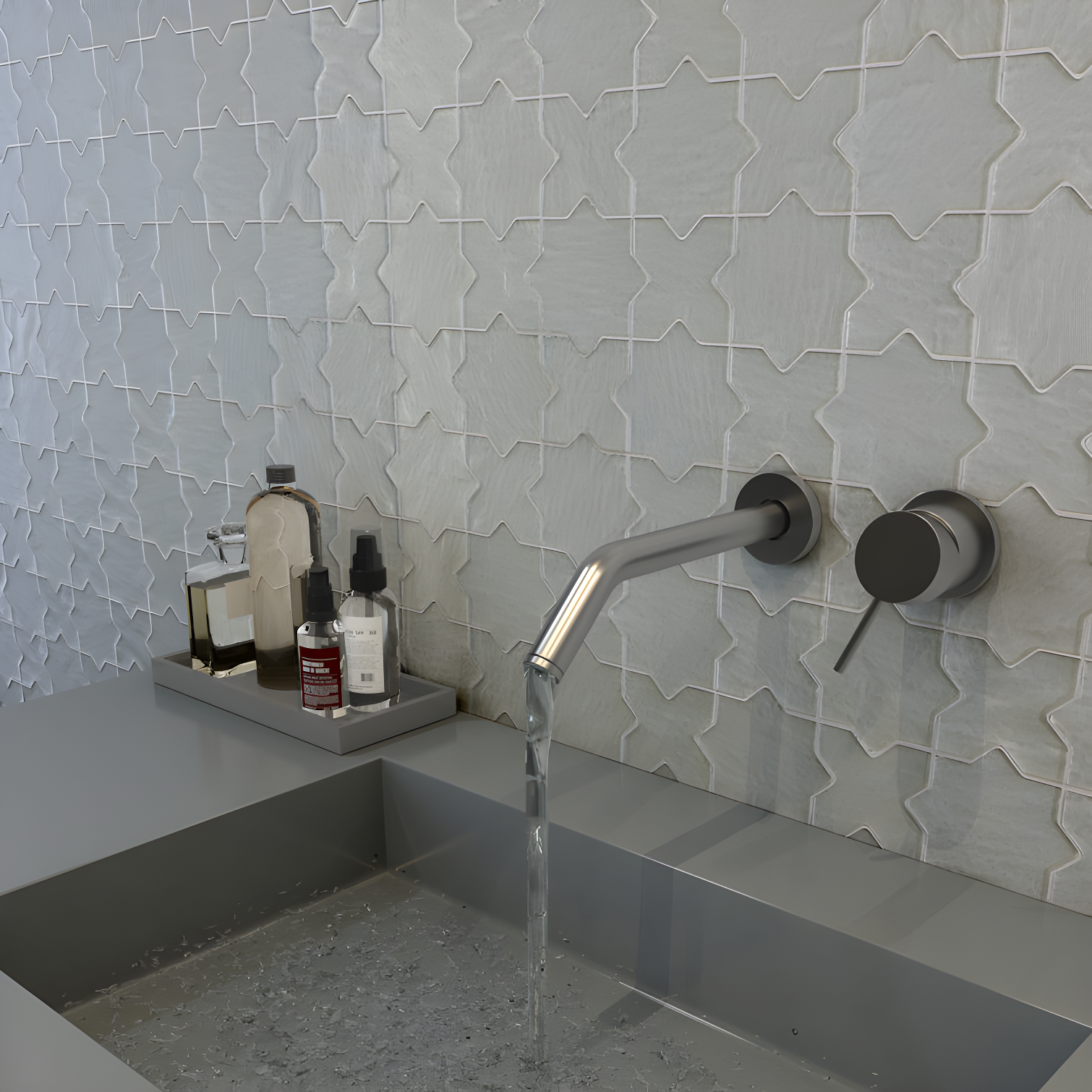 Karma 8.34 In. X 8.34 In. Star Cross Polished Glass Mosaic Wall Tile (0.48 Sq. Ft. / Each)