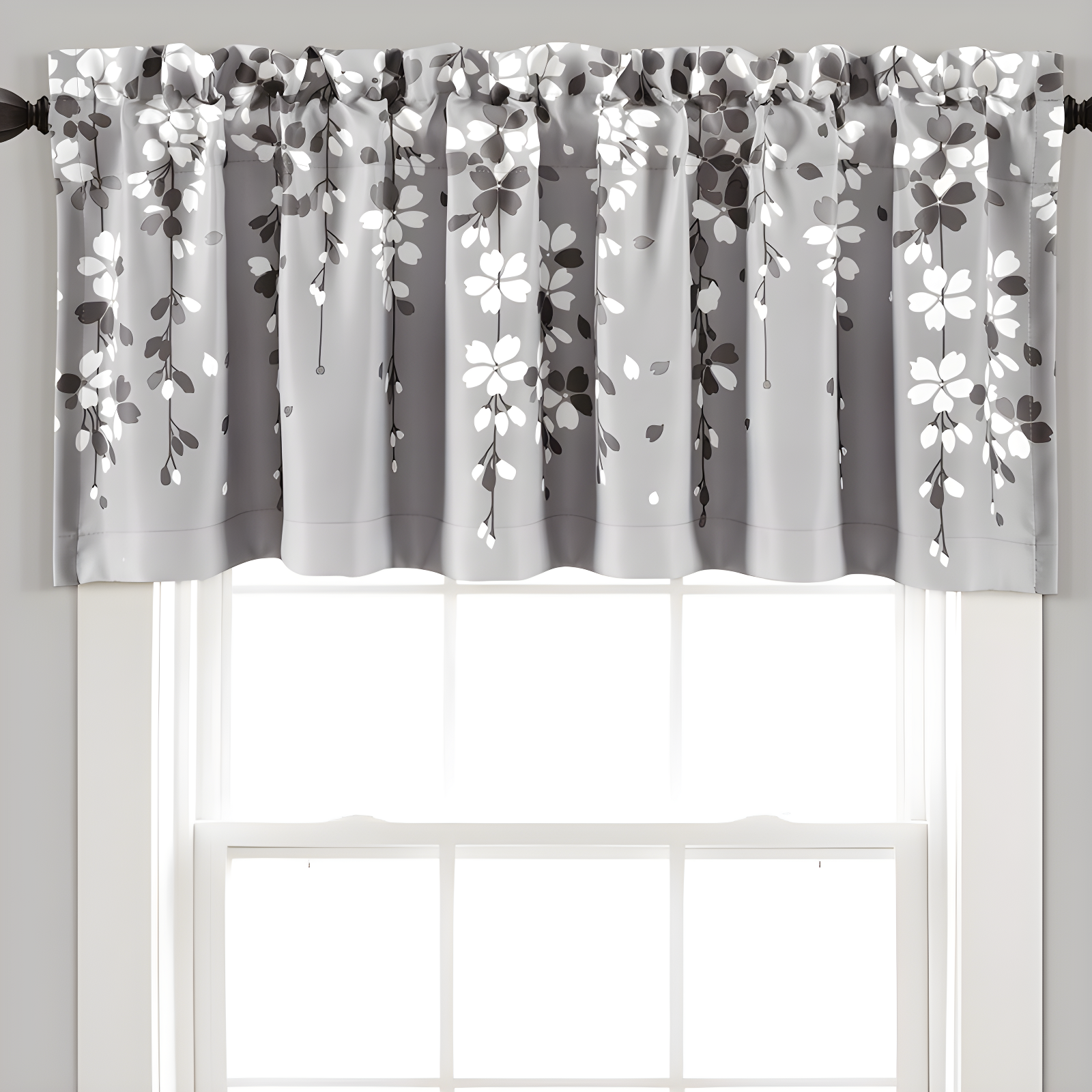 Floral Tailored 52'' W Window Valance