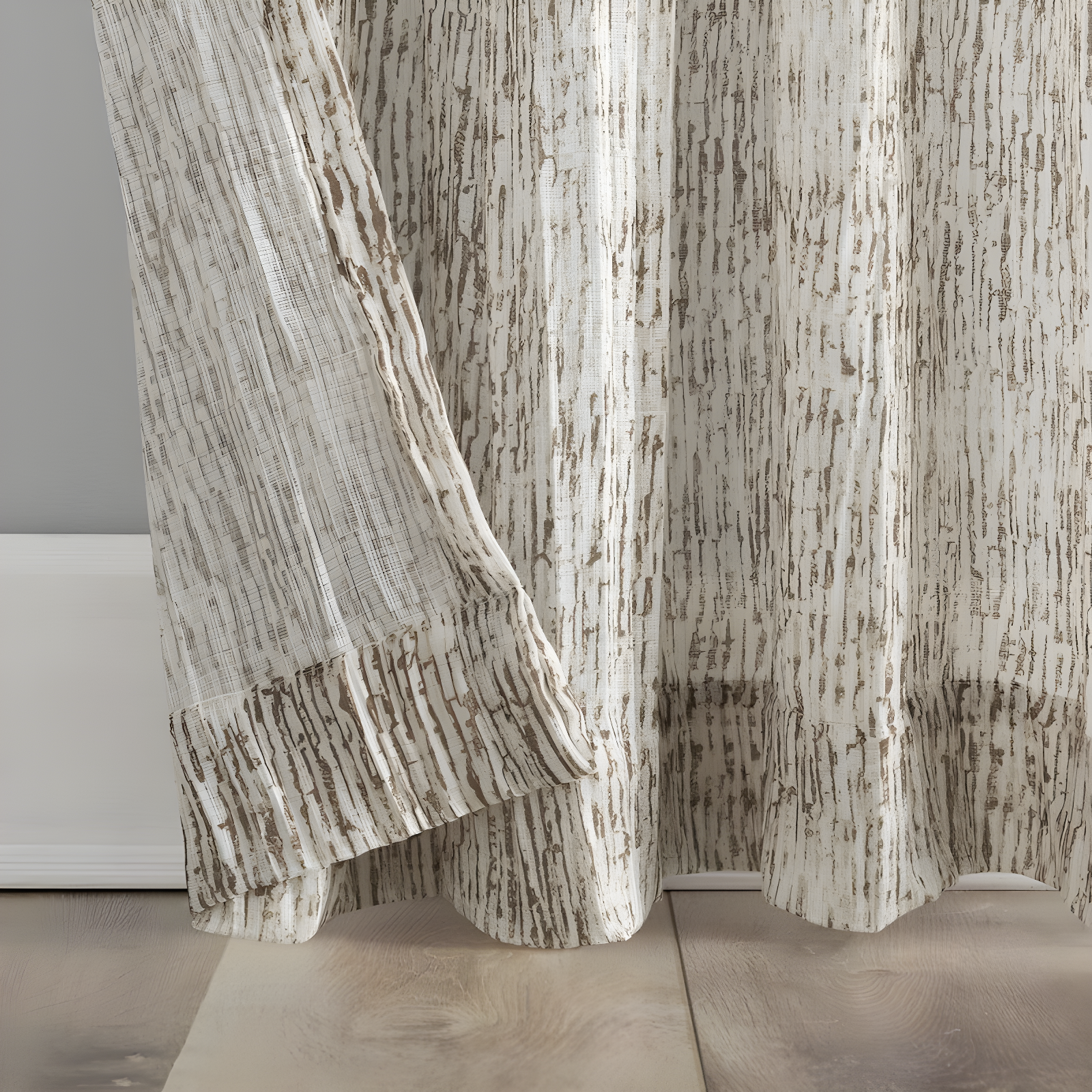 Scott Living Tulin Watercolor Print Sheer Rod Pocket Curtain Panel