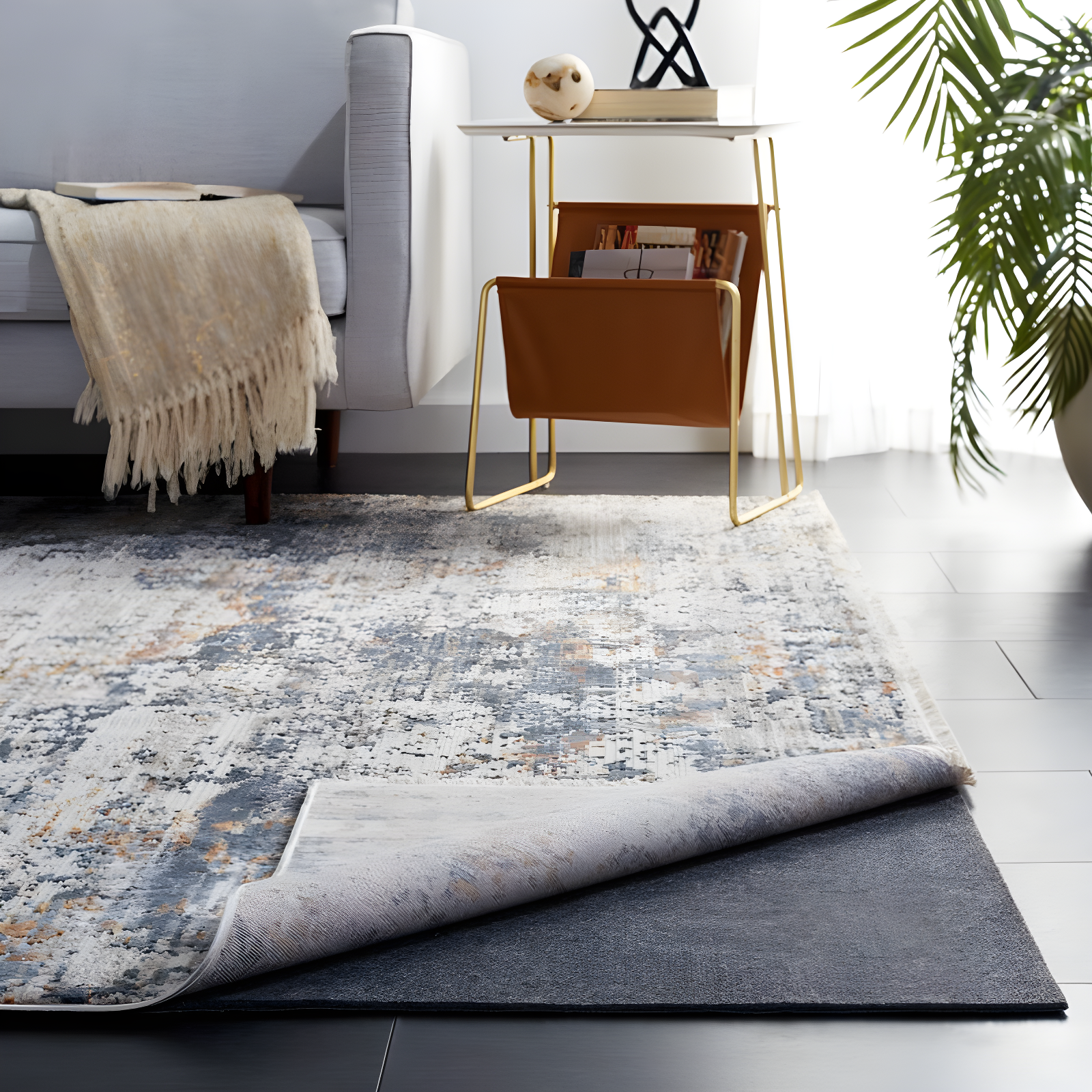Dura Pad PAD130 Power Loomed Indoor Rug Pad - Grey - 5' x 7' - Safavieh