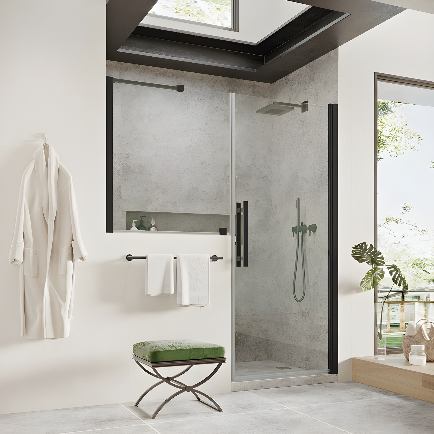 Endless Pasadena 59" W x 72" H Buttress Alcove Shower Kit, Door, Panel