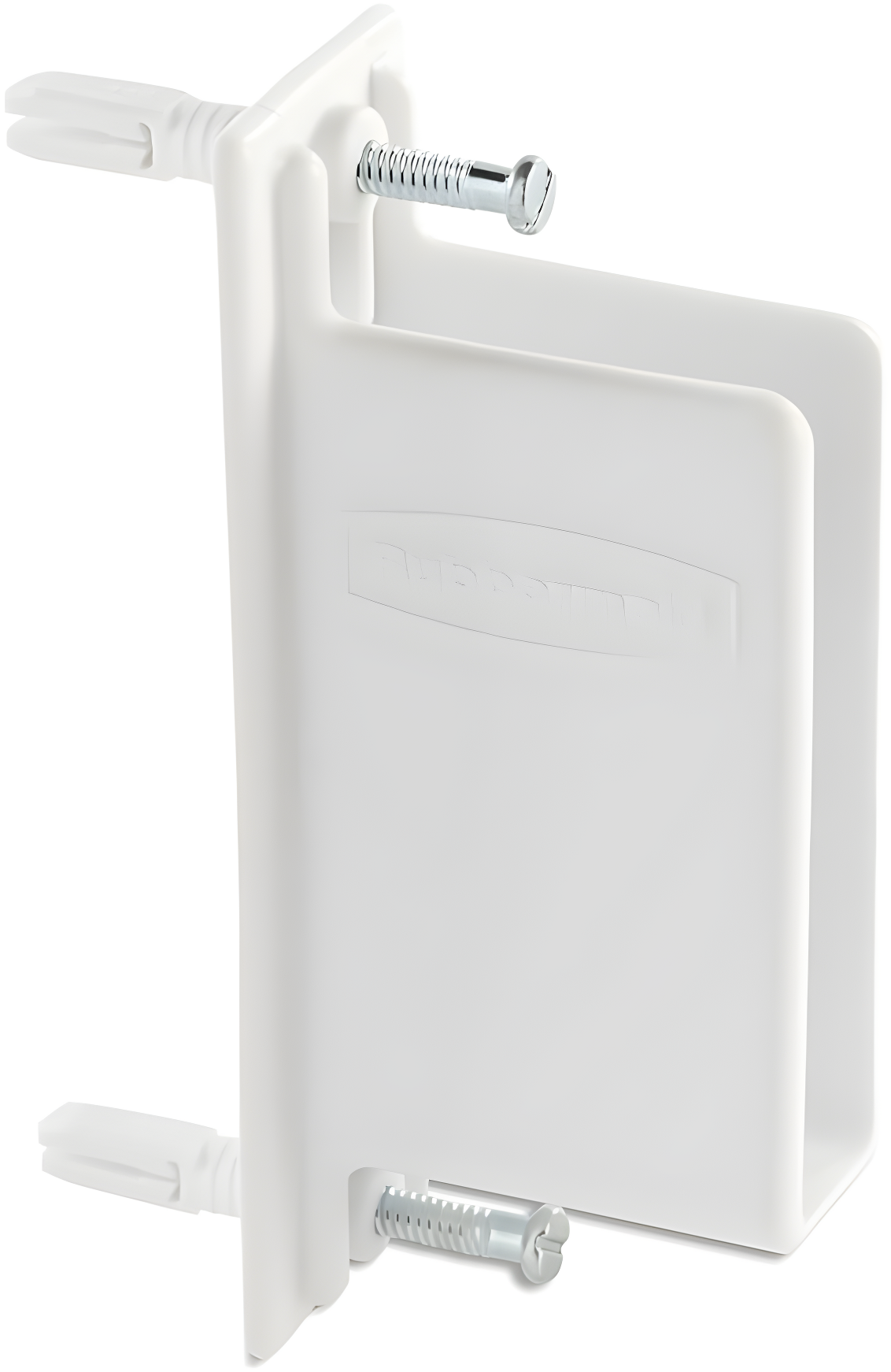 Rubbermaid 3D68-LW-WHT Free Slide Fast Set Wall End Bracket, White
