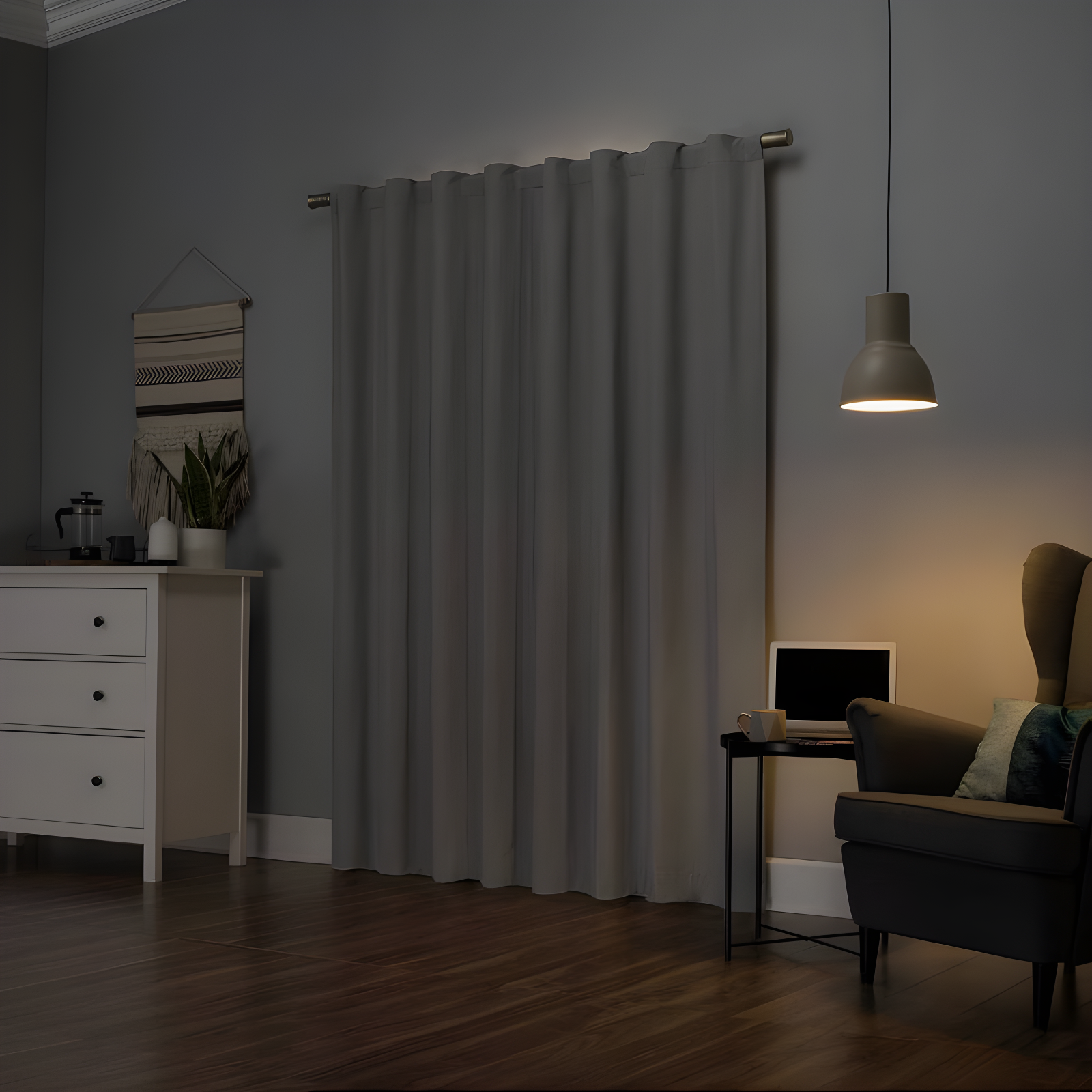 40"x96" Sun Zero 100% Blackout Cyrus Thermal Back Tab Curtain Panel Silver: Modern Indoor 96 Inch Polyester Drapery